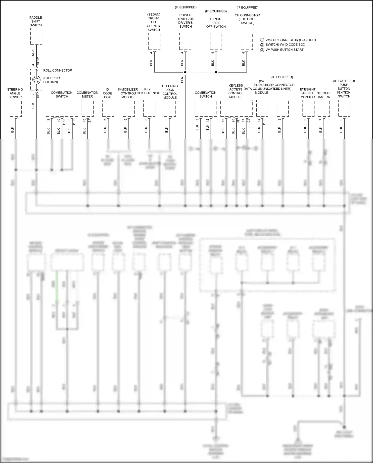Wiring diagram steering lock control module for Subaru Outback BT (2019-2024) (2 of 6)