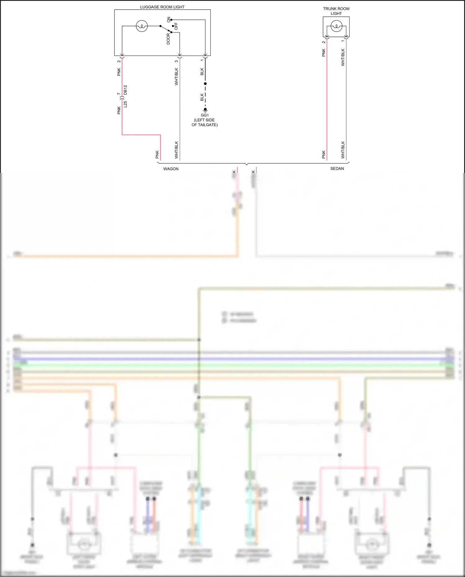 Wiring diagram w/o memory for Subaru Outback BT (2019-2024) (2 of 11)