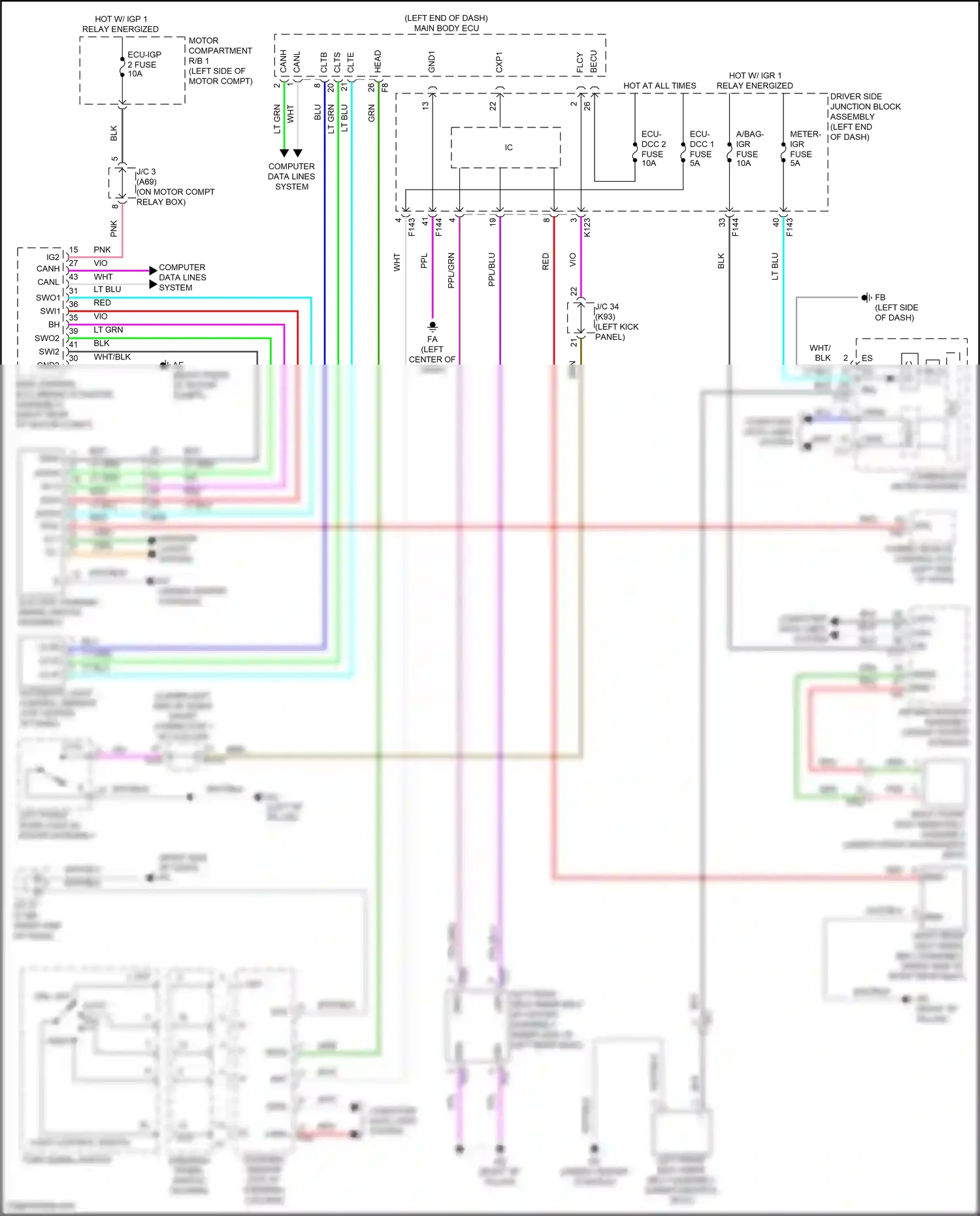 Subaru Solterra I (2022-2024) computer data lines system wiring diagram  (11 of 83)