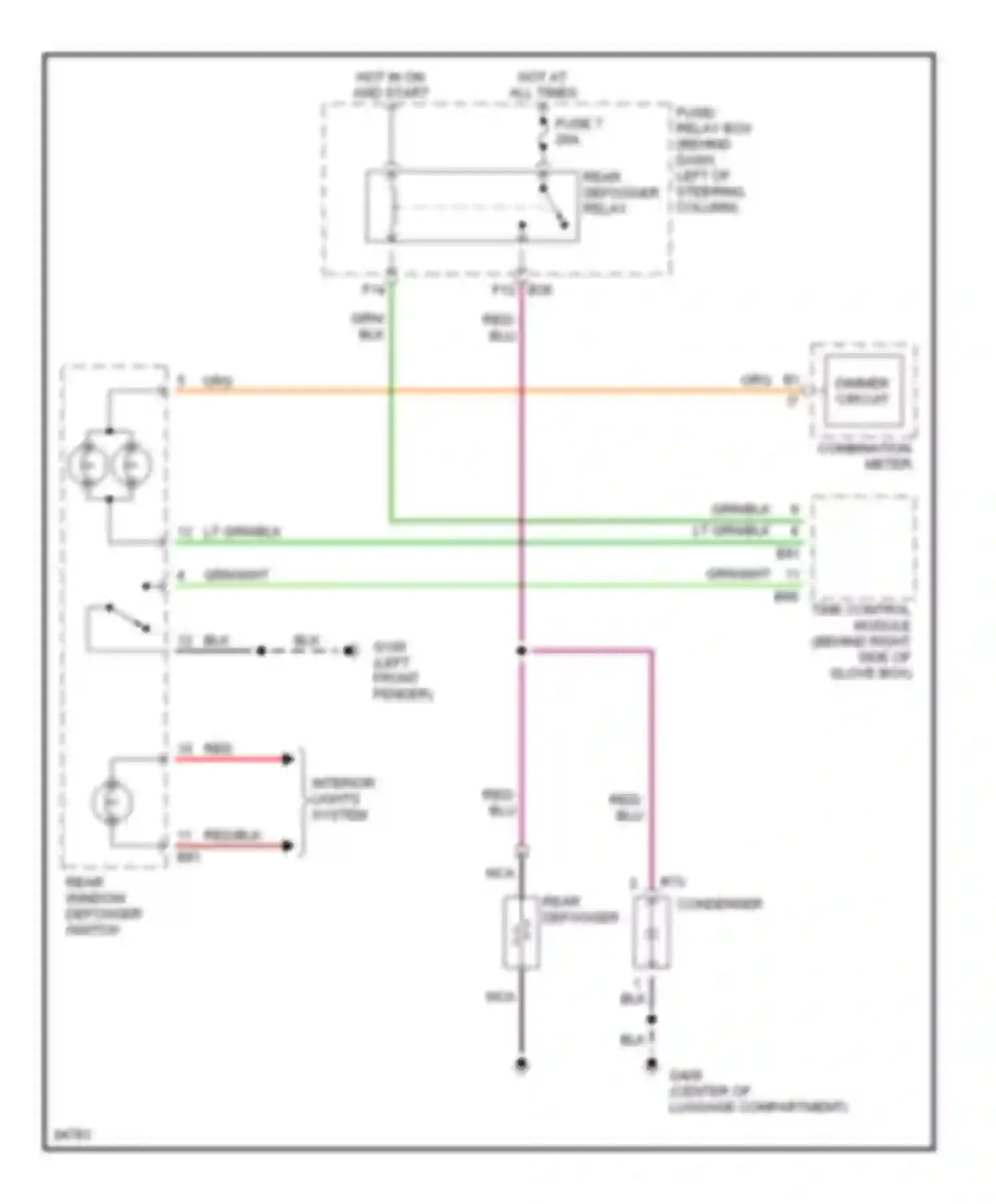 SVX Subaru I (1991-1997): Defogger circuit