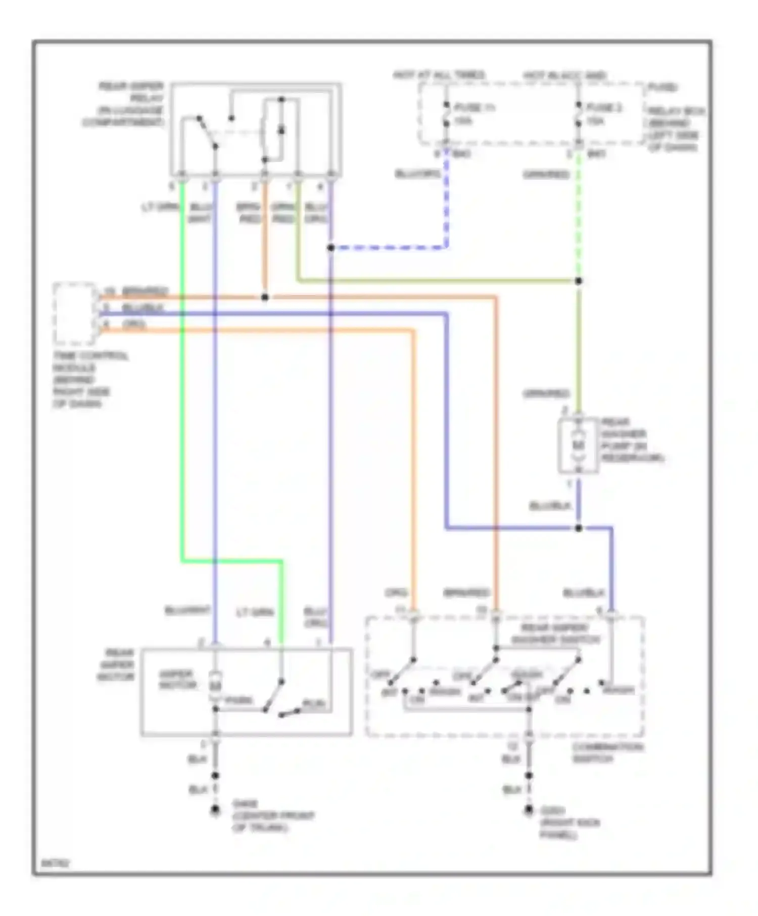 SVX Subaru I (1991-1997): Rear wiper/washer circuit