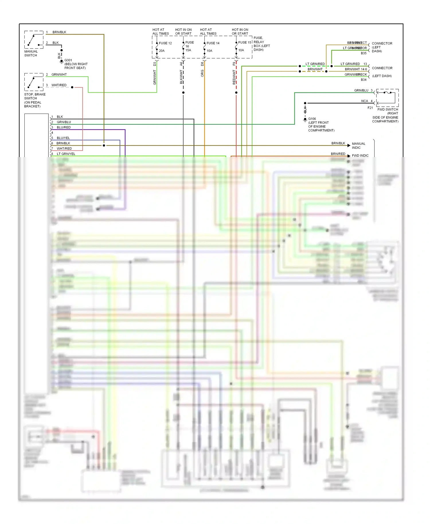 Subaru SVX I (1991-1997) shift interlock system wiring diagram  (1 of 1)