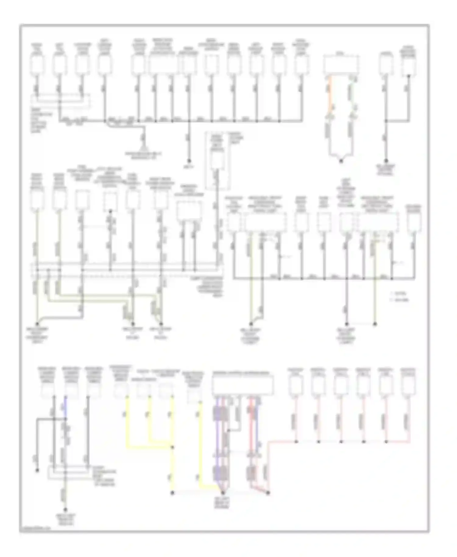 Tribeca Subaru WX facelift (2007-2014): Ground distribution circuit (2 of 3)