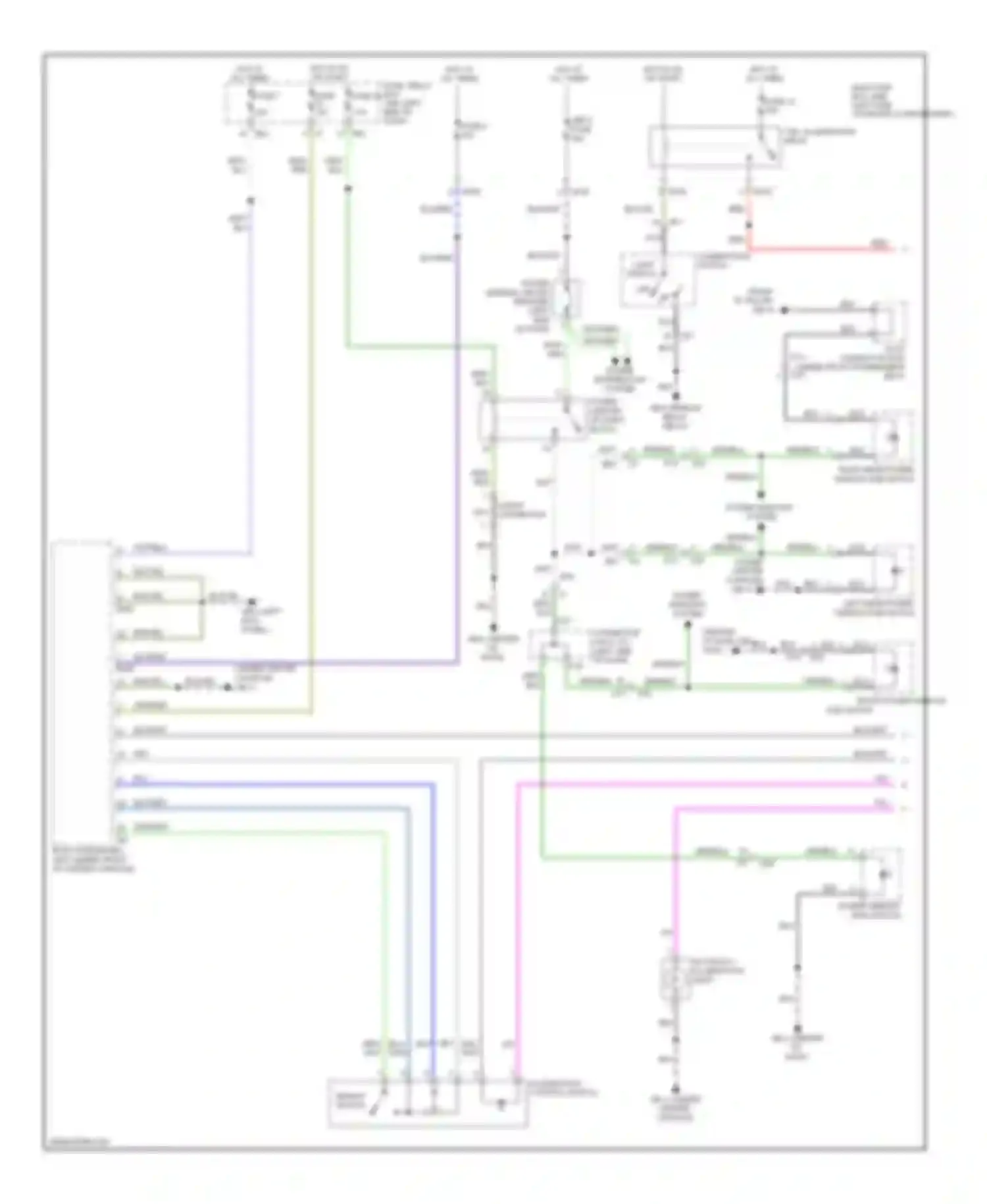 Tribeca Subaru WX facelift (2007-2014): Instrument illumination circuit (1 of 2)