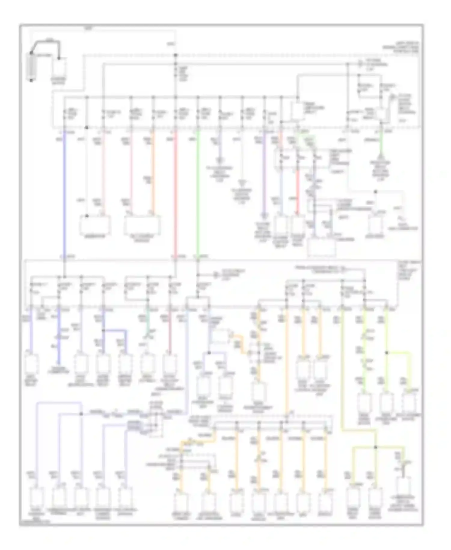 Tribeca Subaru WX facelift (2007-2014): Power distribution circuit (1 of 4)