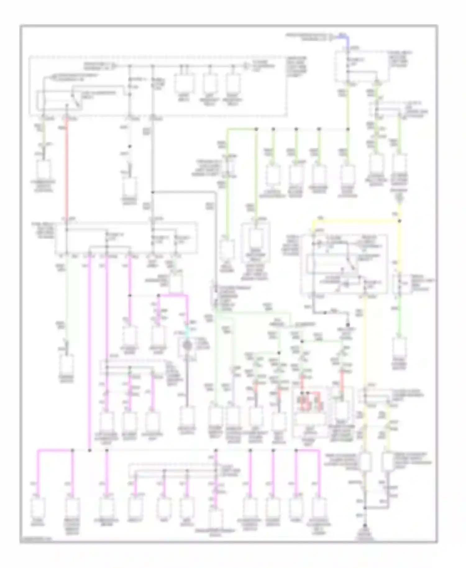 Tribeca Subaru WX facelift (2007-2014): Power distribution circuit (3 of 4)