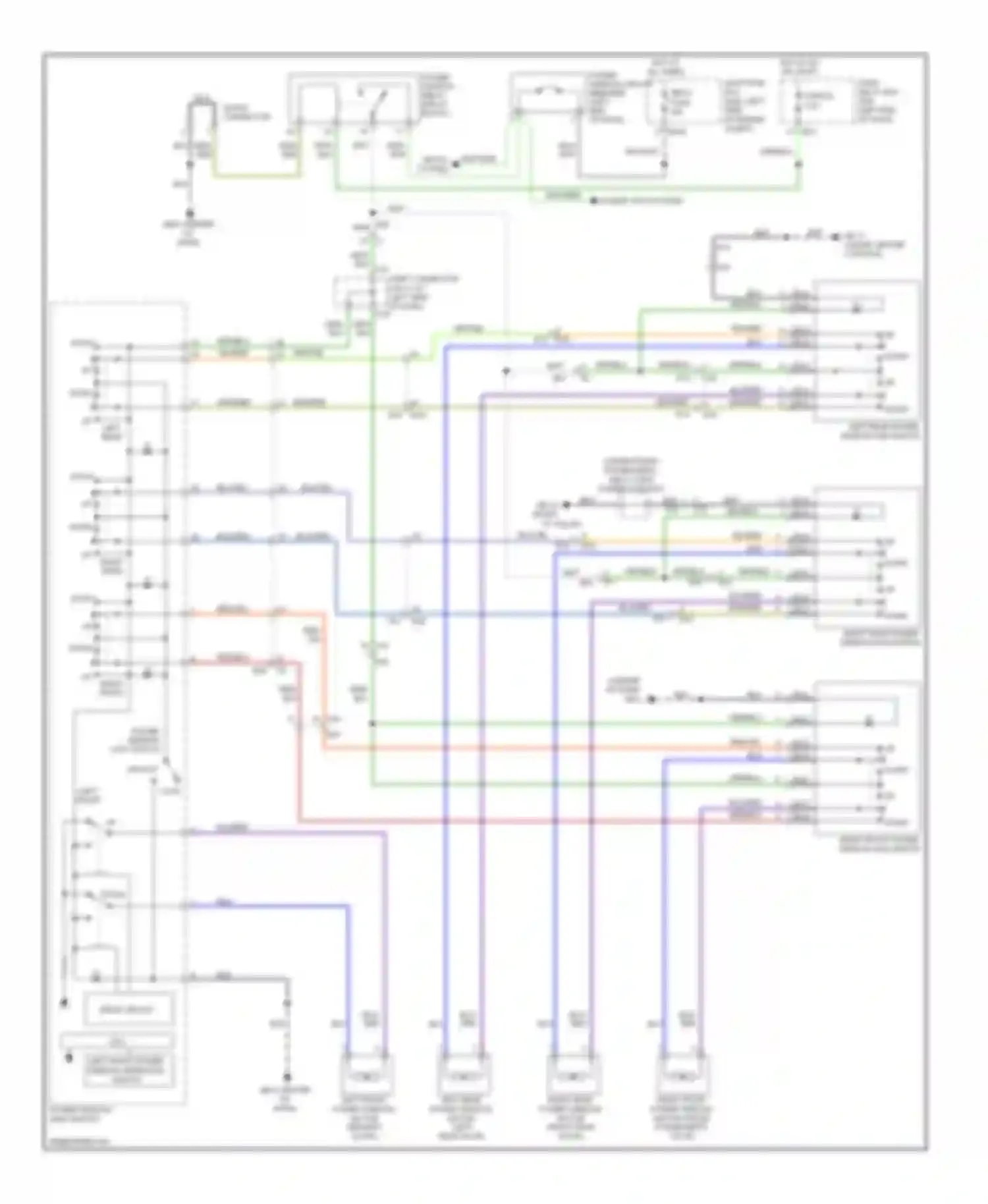 Wiring diagram left front power window operation switch for Subaru Tribeca WX facelift (2007-2014) (1 of 1)