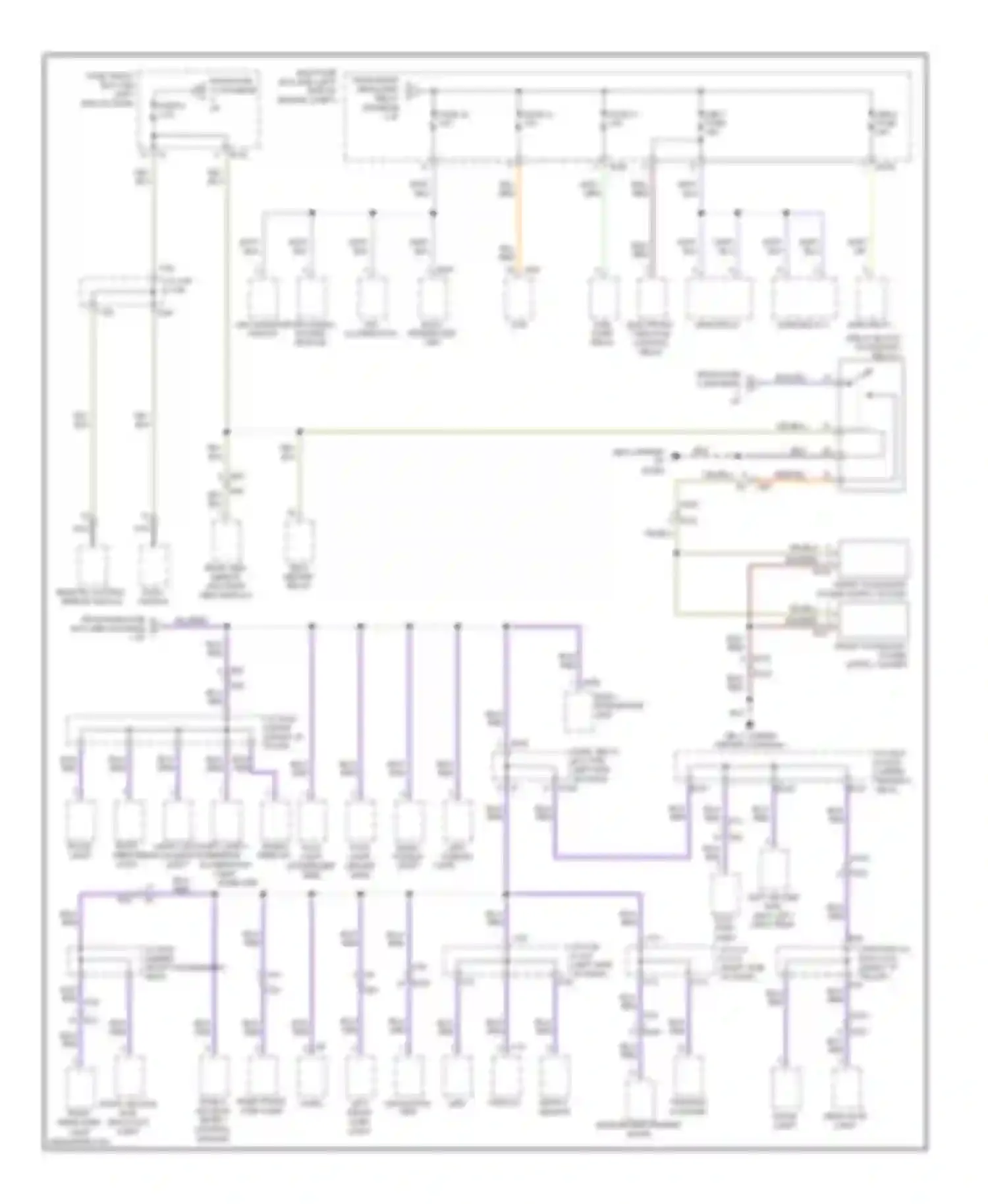 Wiring diagram left vanity mirror illumination light for Subaru Tribeca WX facelift (2007-2014) (2 of 2)