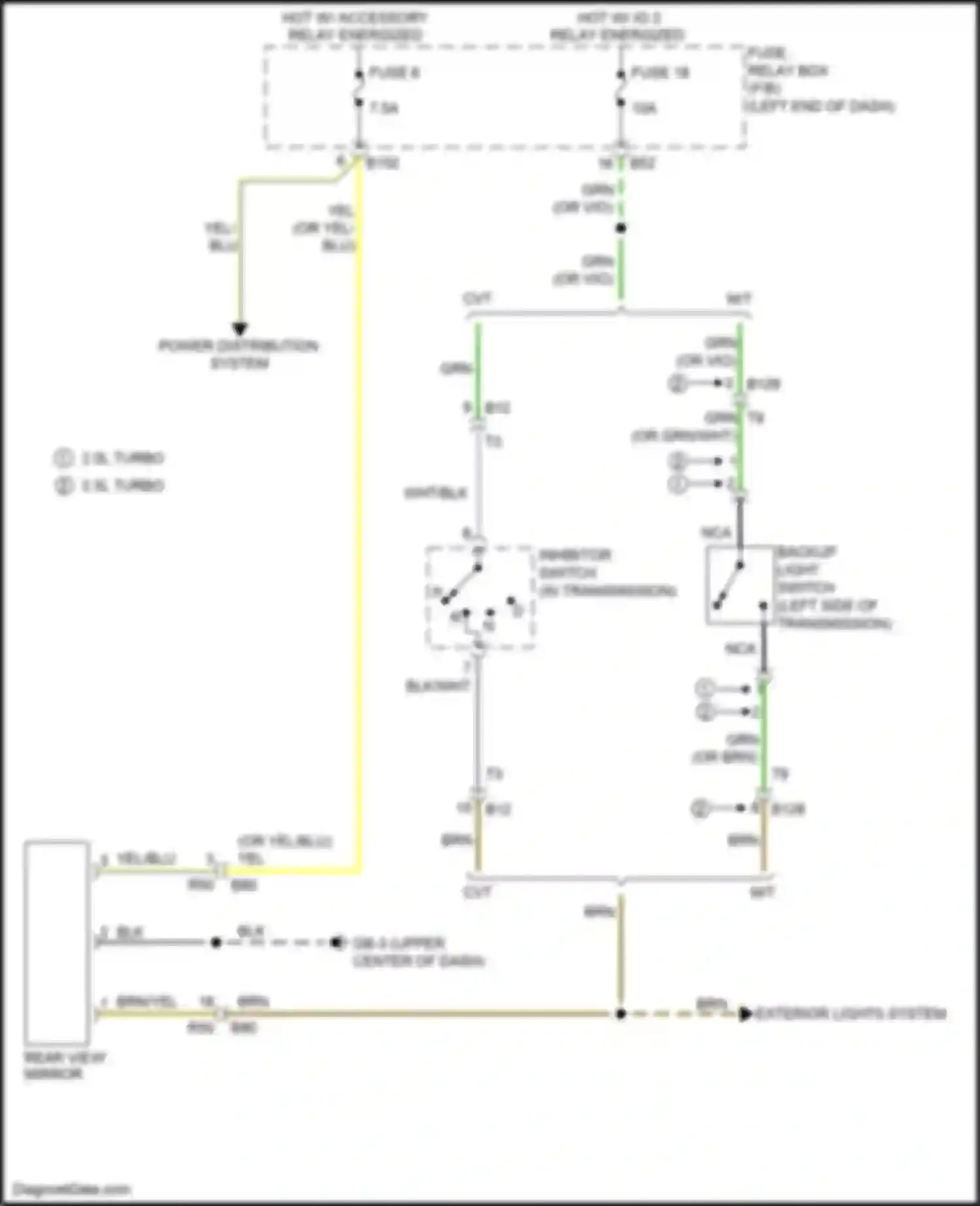 Wiring diagram backup light switch for Subaru WRX STI VA facelift (2016-2021) (1 of 4)