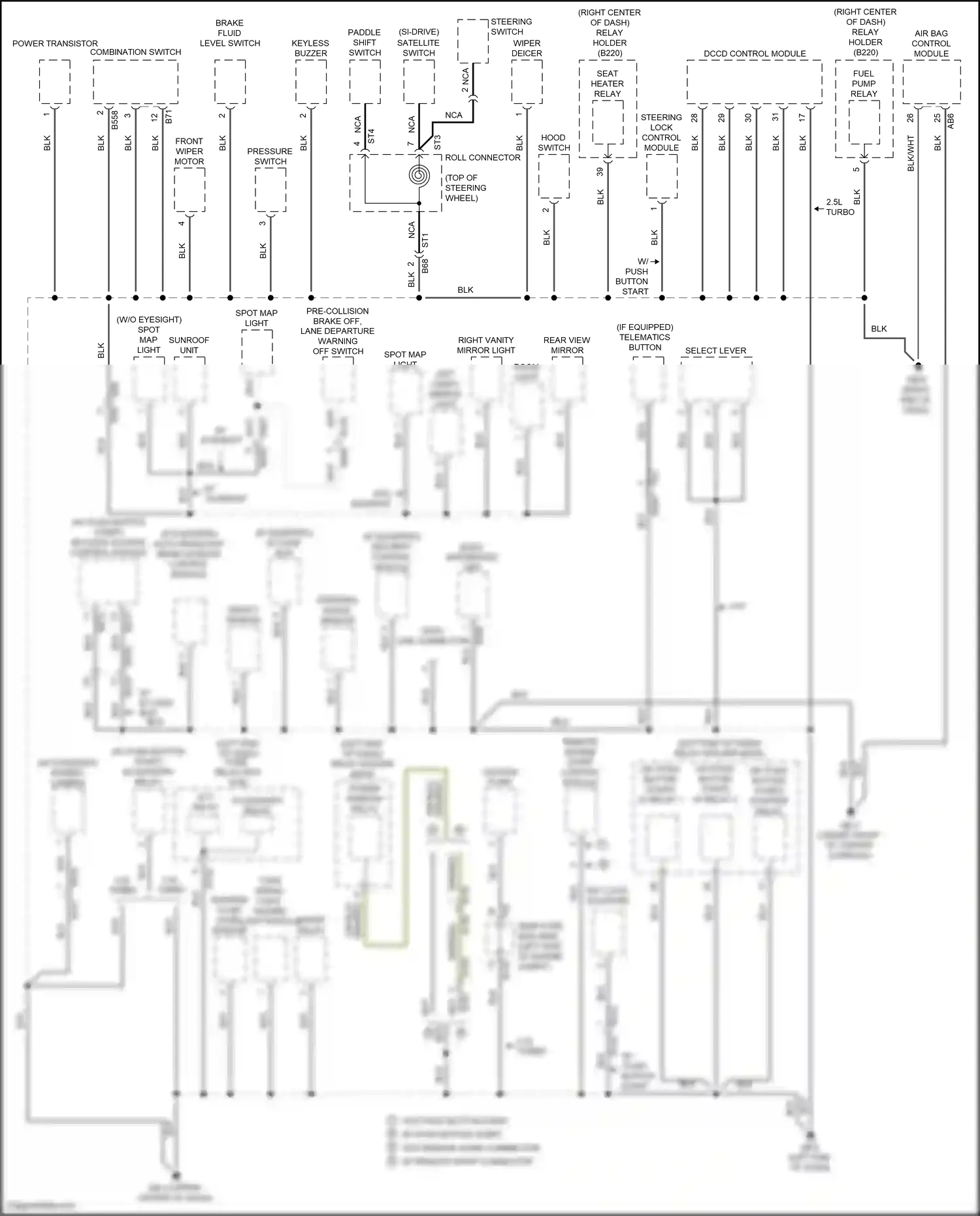 Subaru WRX STI VA facelift (2016-2021) id code box wiring diagram  (1 of 1)