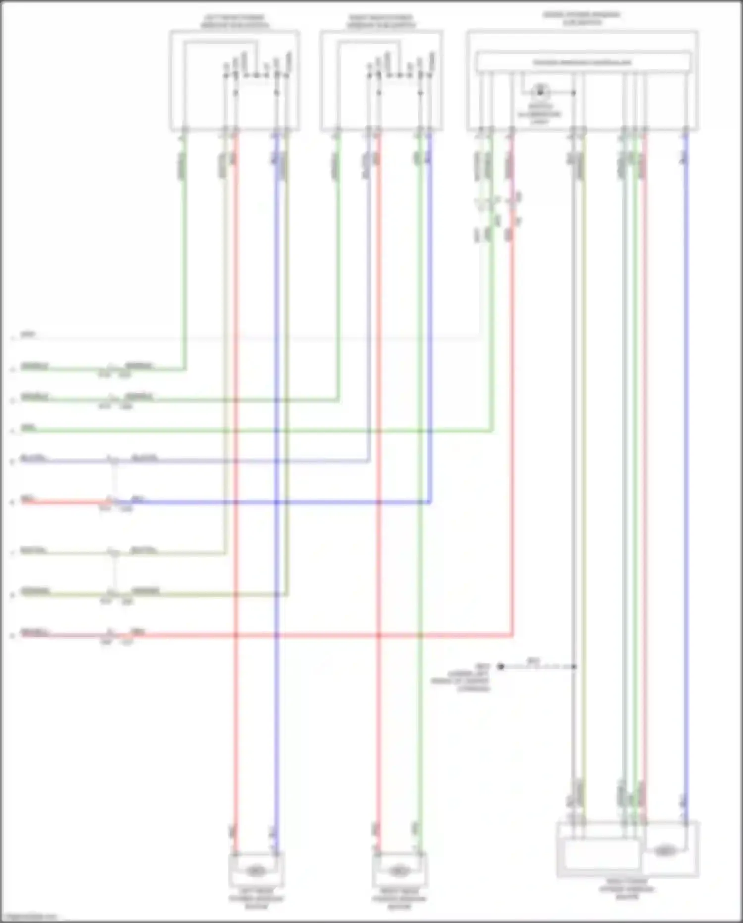 Wiring diagram left rear power window sub switch for Subaru WRX STI VA facelift (2016-2021) (1 of 1)
