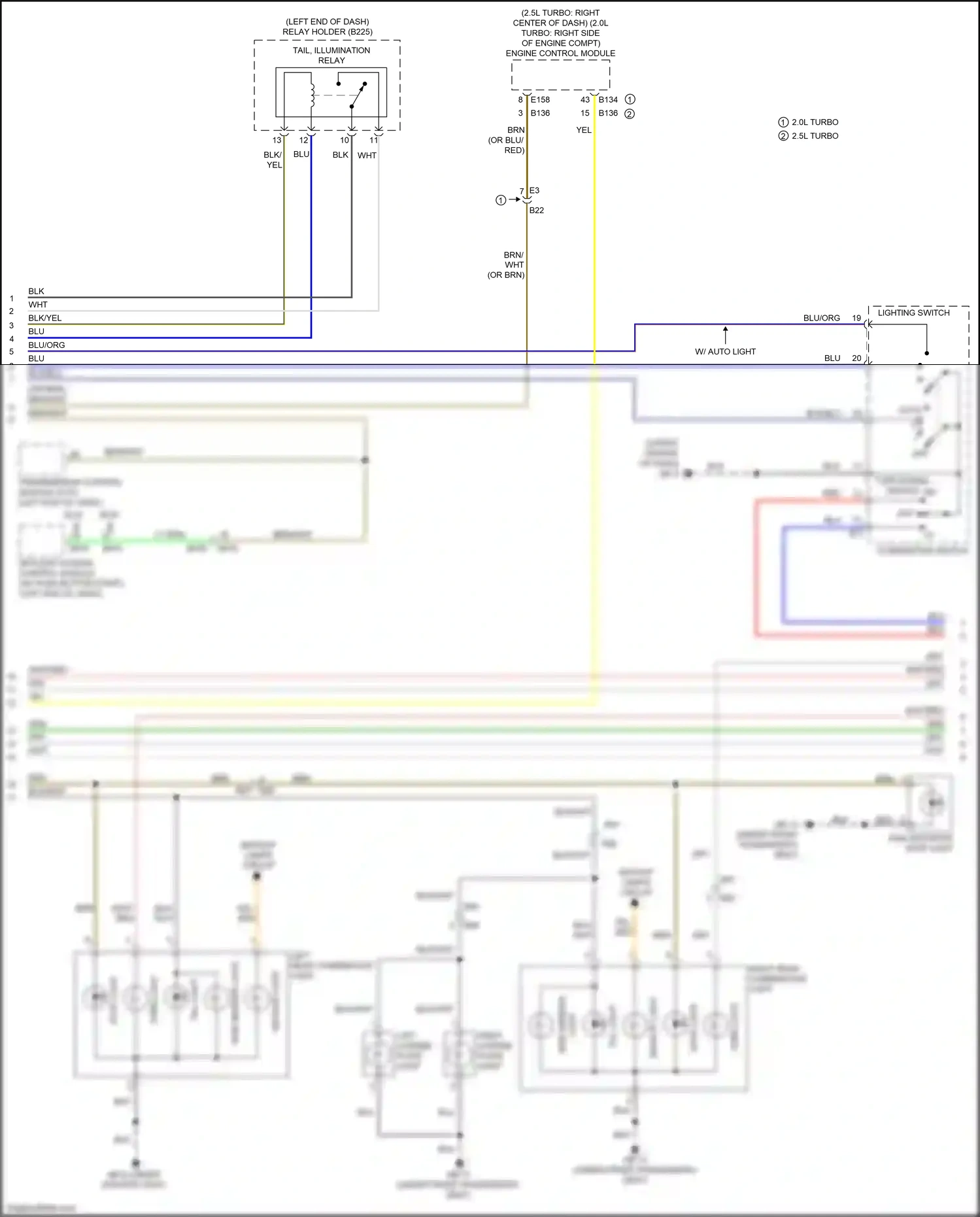 Subaru WRX VA facelift (2016-2021) engine control module wiring diagram  (4 of 23)