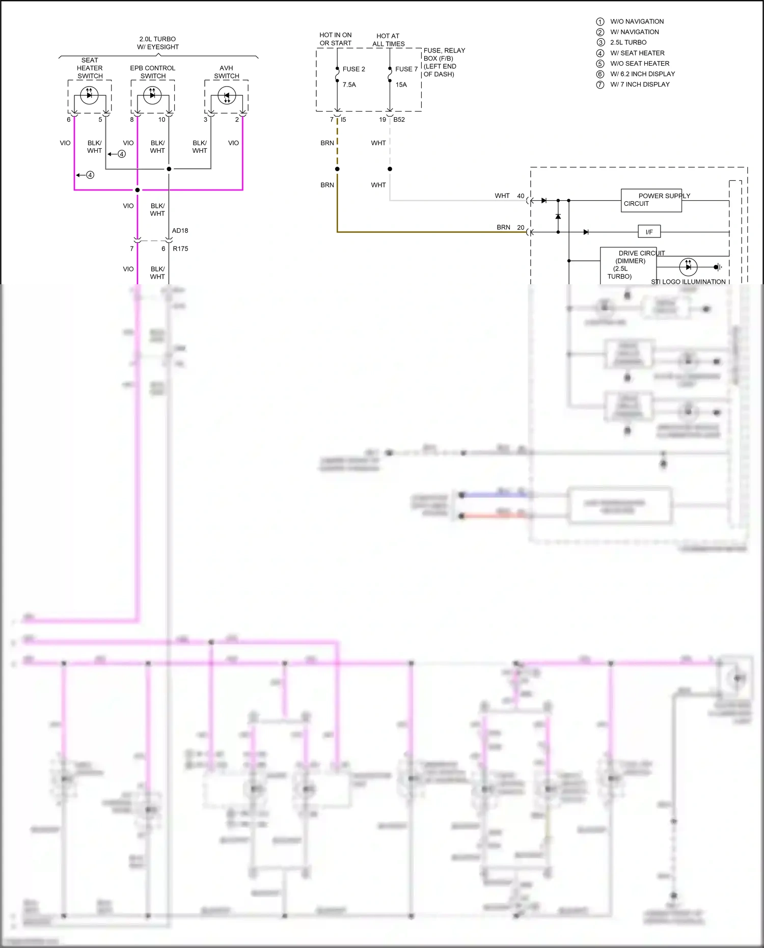 Subaru WRX VA facelift (2016-2021) micro computer wiring diagram  (5 of 8)