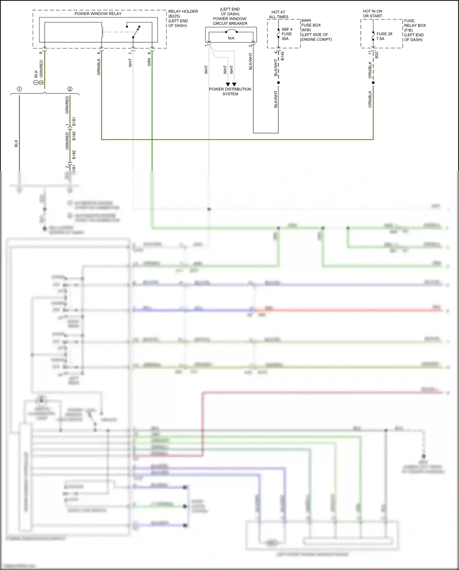 Subaru WRX VA facelift (2016-2021) power window controller wiring diagram  (3 of 4)