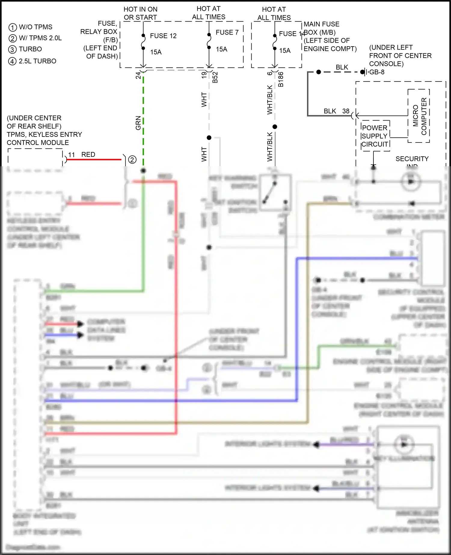Subaru WRX VA facelift (2016-2021) tpms, keyless entry control module wiring diagram  (4 of 11)