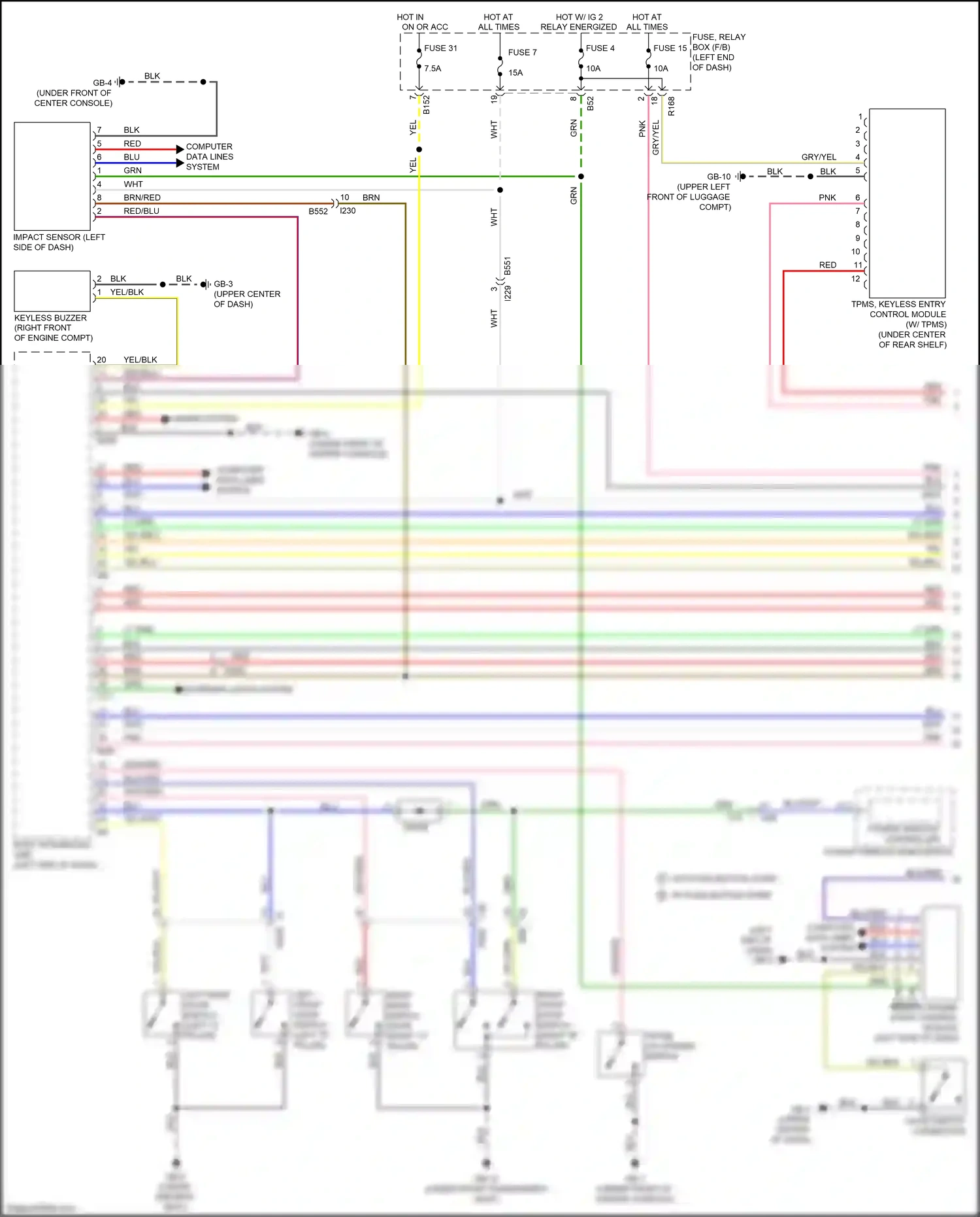 Subaru WRX VA facelift (2016-2021) tpms, keyless entry control module wiring diagram  (2 of 11)