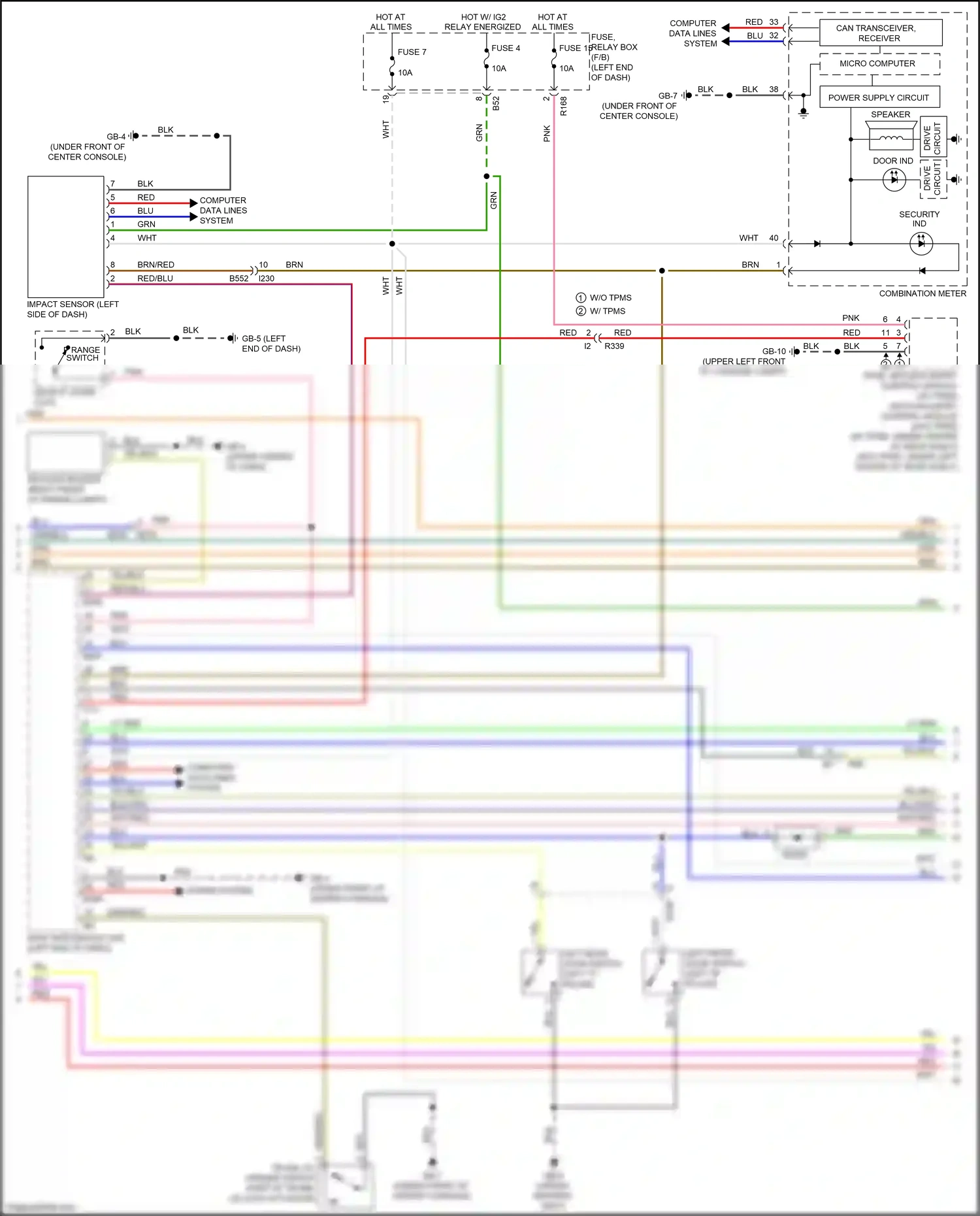 Subaru WRX VA facelift (2016-2021) tpms, keyless entry control module wiring diagram  (1 of 11)
