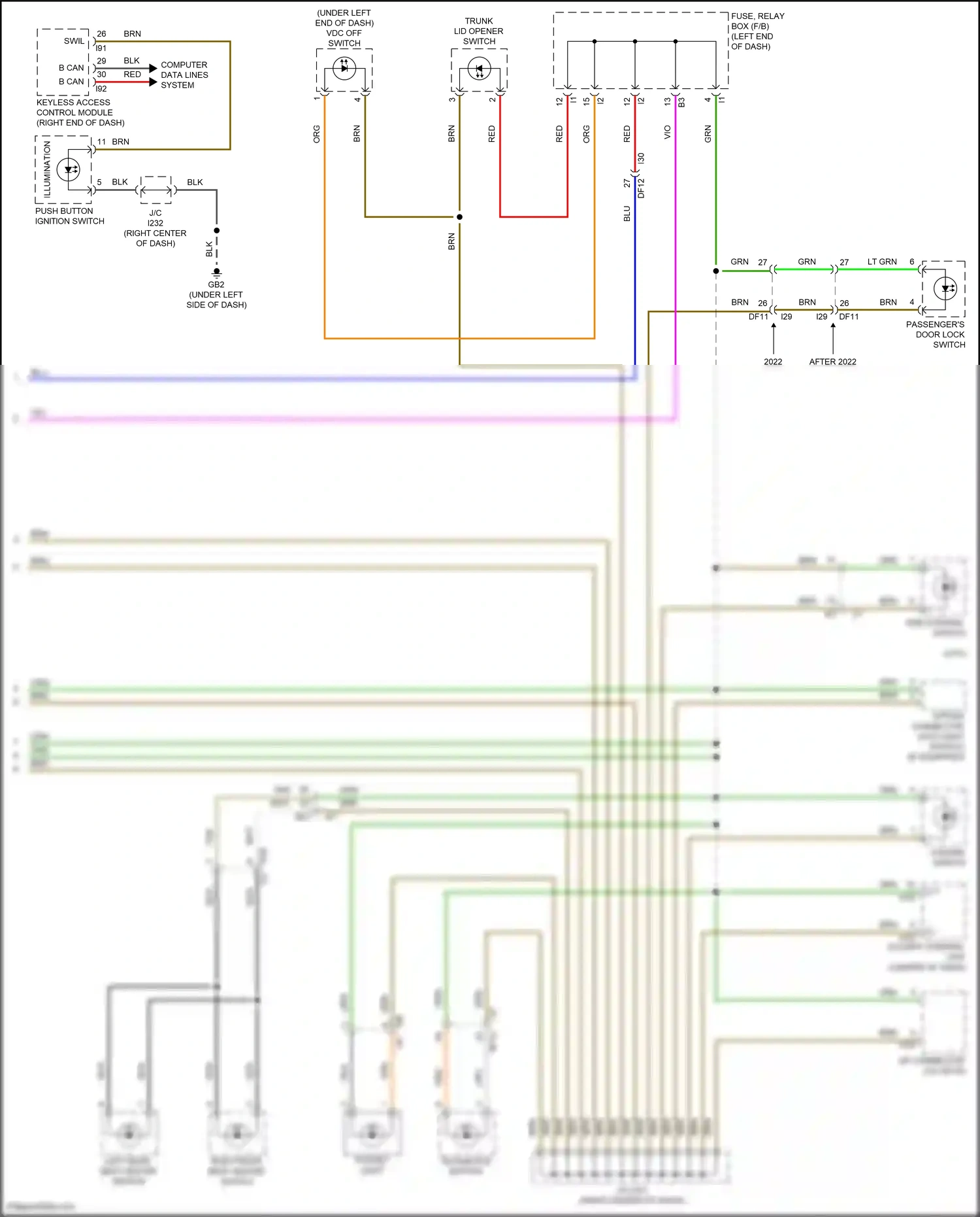 Subaru WRX VB (2021-2024) keyless access control module wiring diagram  (14 of 17)