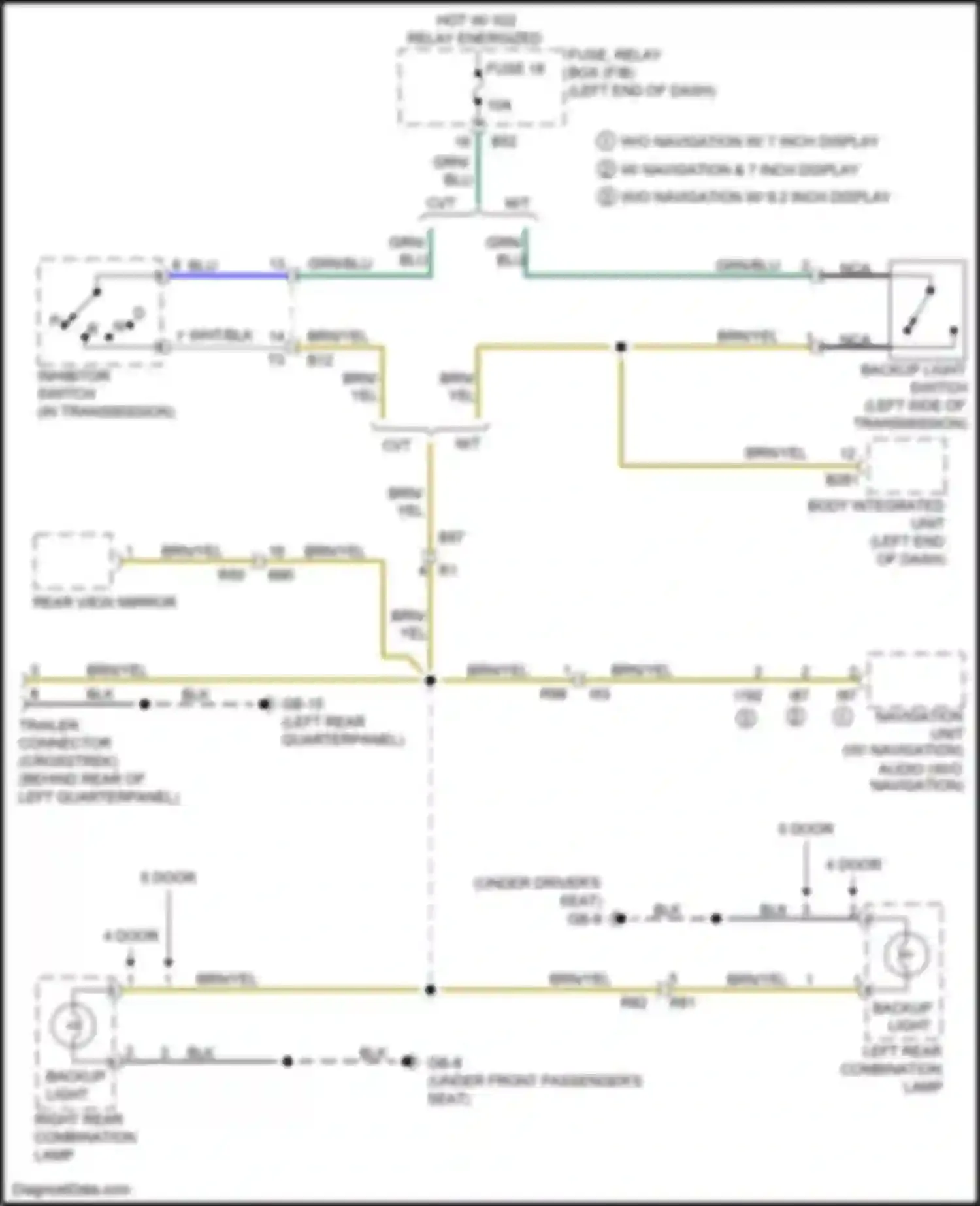 Wiring diagram backup light switch for Subaru XV GP facelift (2015-2017) (2 of 4)