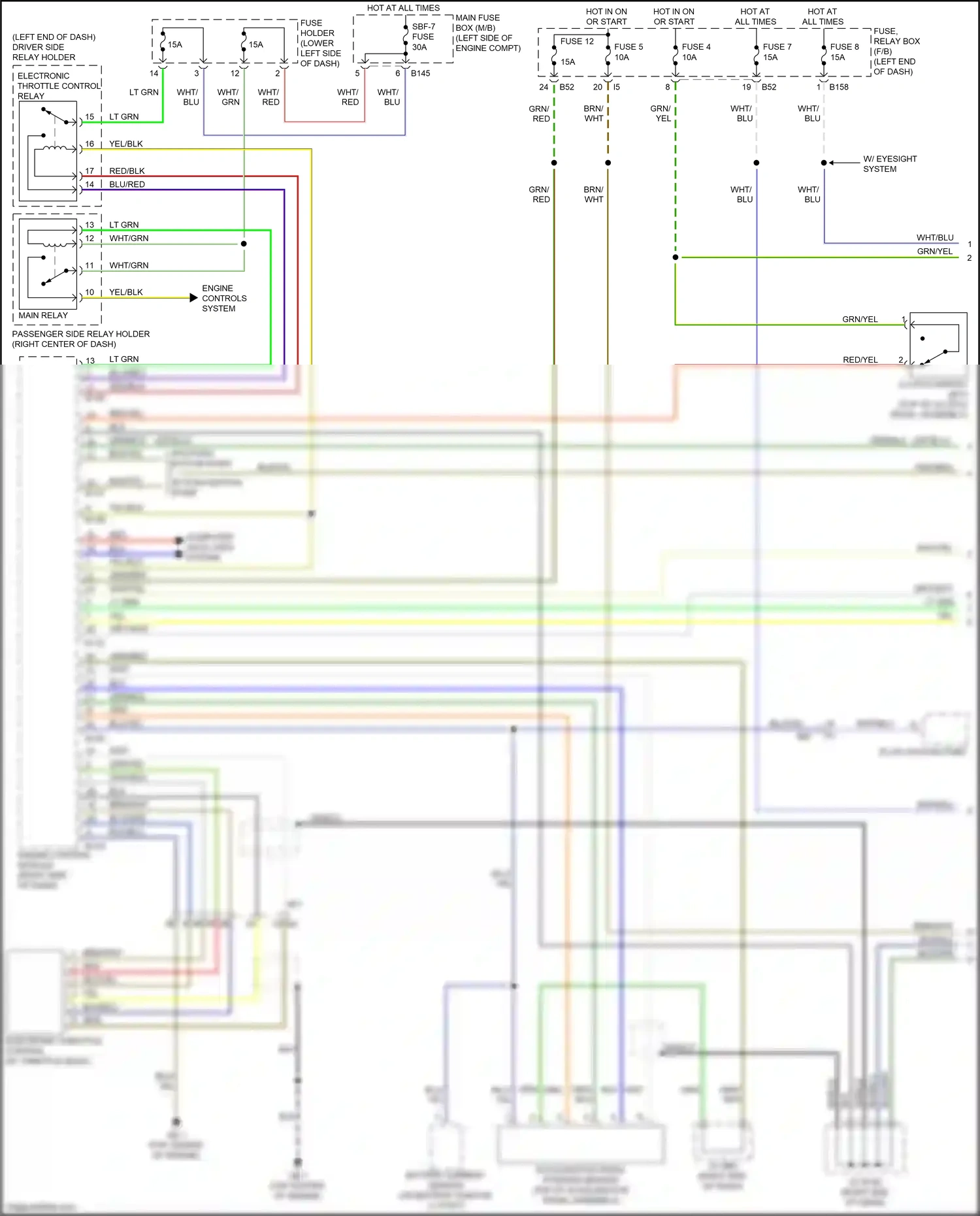 Subaru XV GP facelift (2015-2017) engine control module wiring diagram  (2 of 11)