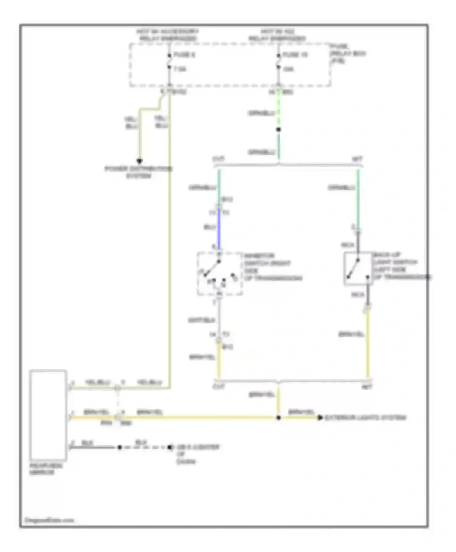 XV Subaru GP (2011-2016): Automatic day/night mirror circuit, without hev