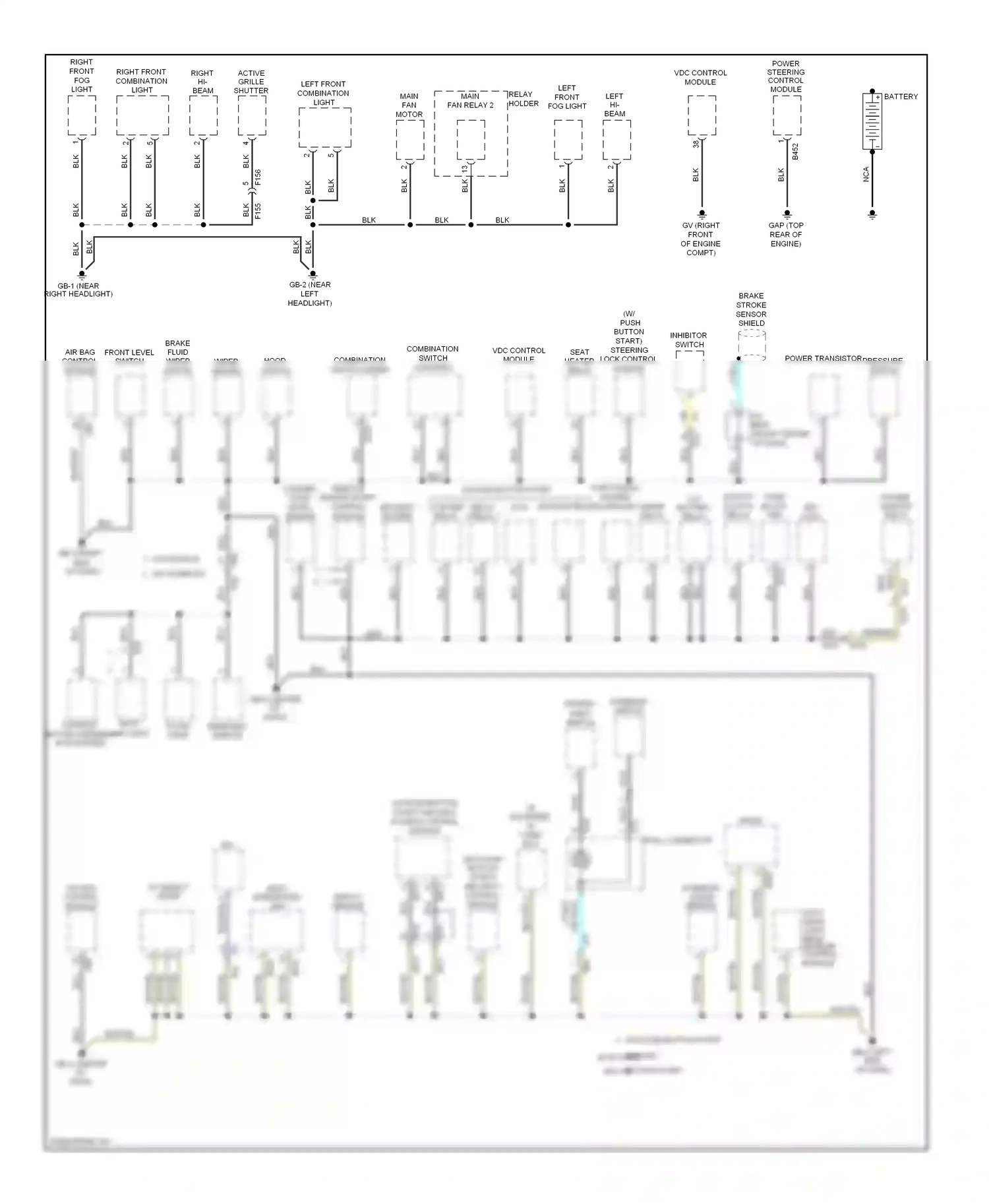 Subaru XV GP (2011-2016) beam leveler control module wiring diagram  (1 of 2)