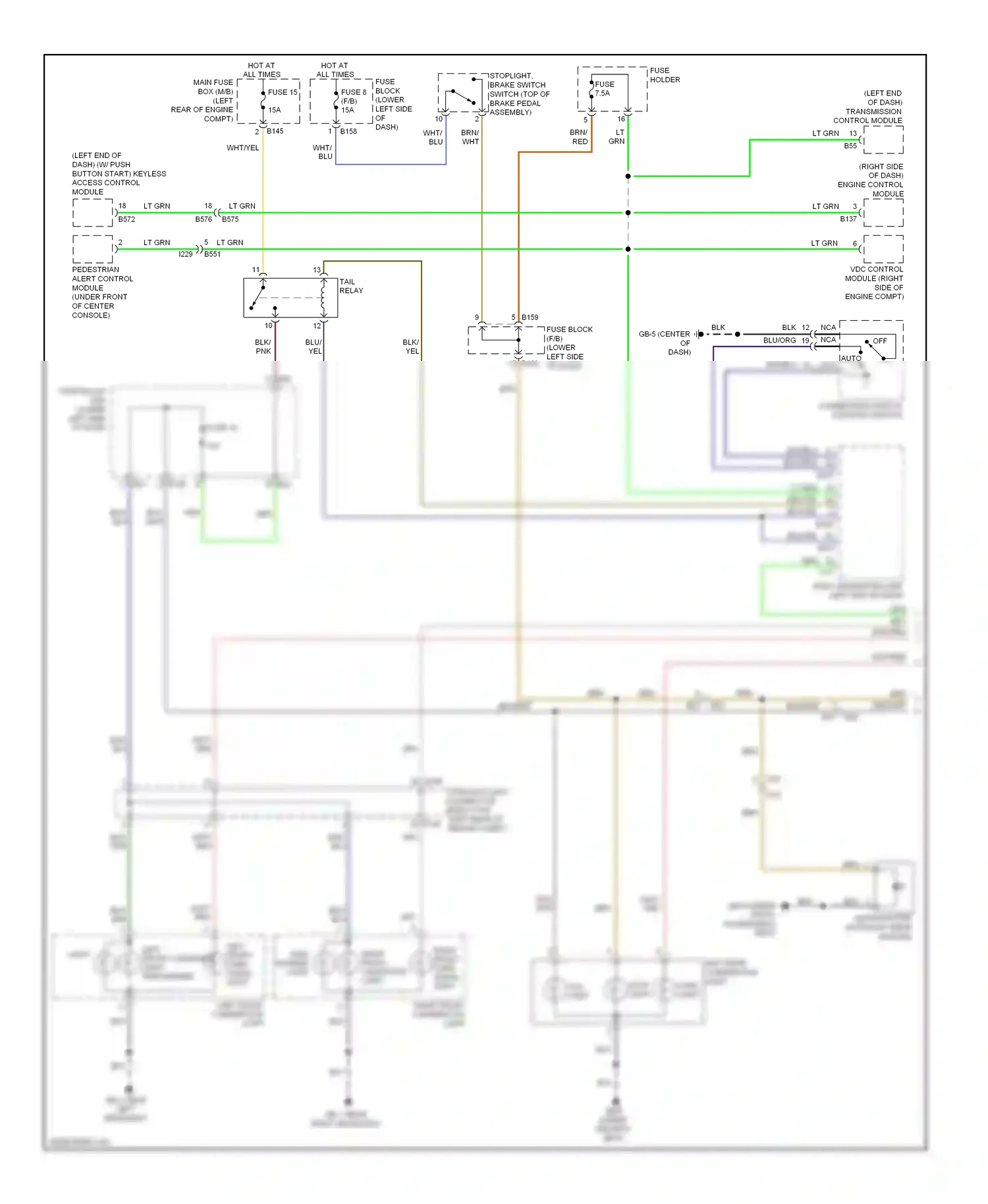 Subaru XV GP (2011-2016) combination switch (lighting switch) wiring diagram  (1 of 4)