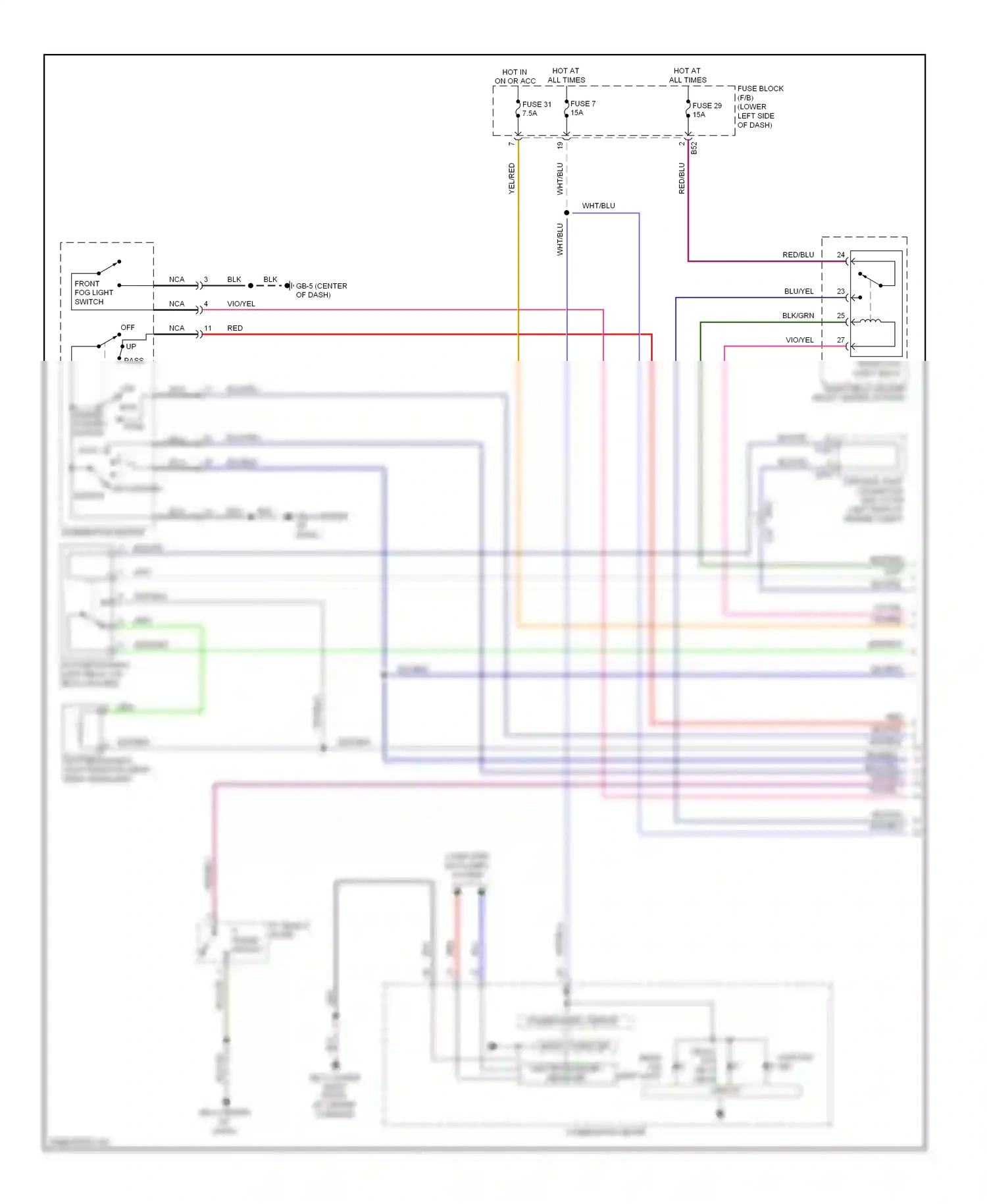 Subaru XV GP (2011-2016) combination switch wiring diagram  (3 of 5)