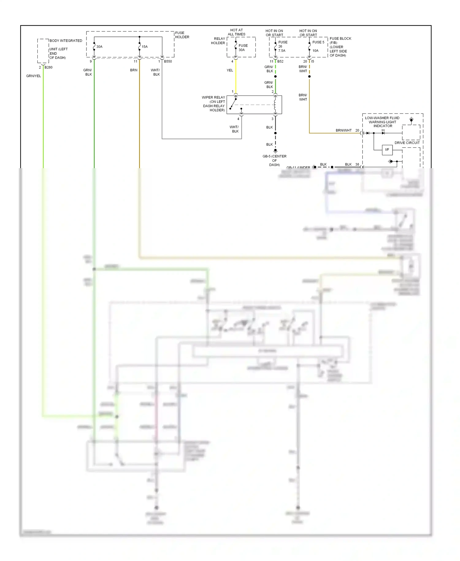 Subaru XV GP (2011-2016) combination switch wiring diagram  (1 of 5)