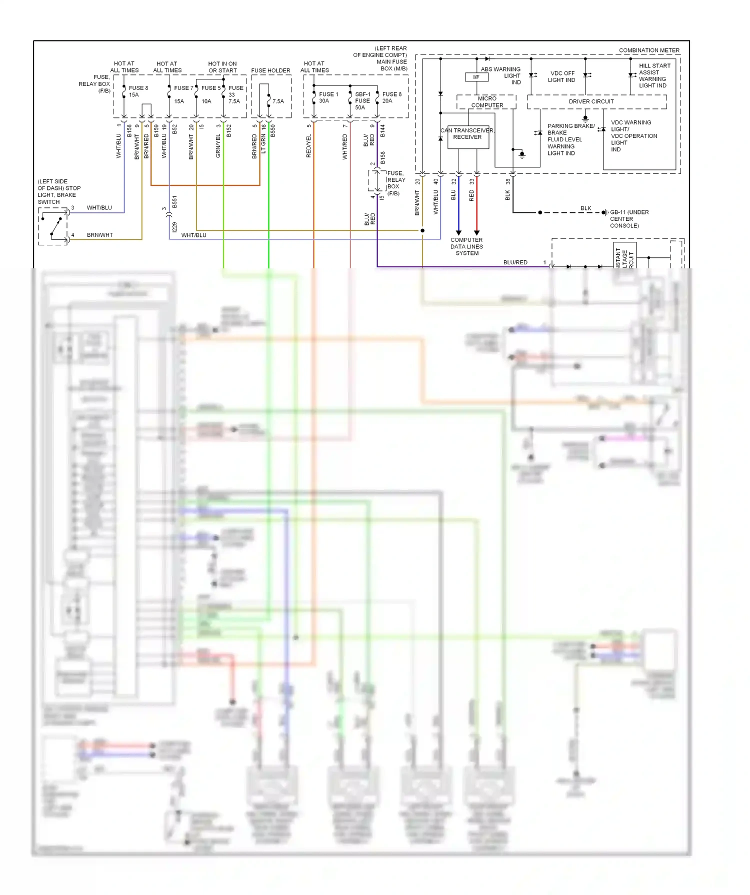 Subaru XV GP (2011-2016) console) wiring diagram  (1 of 2)
