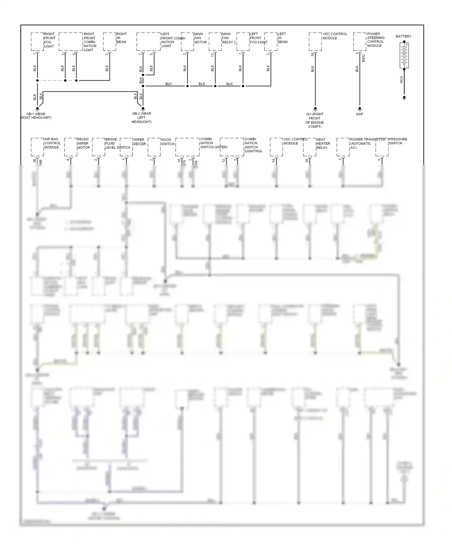 Subaru XV GP (2011-2016) control module wiring diagram  (1 of 3)