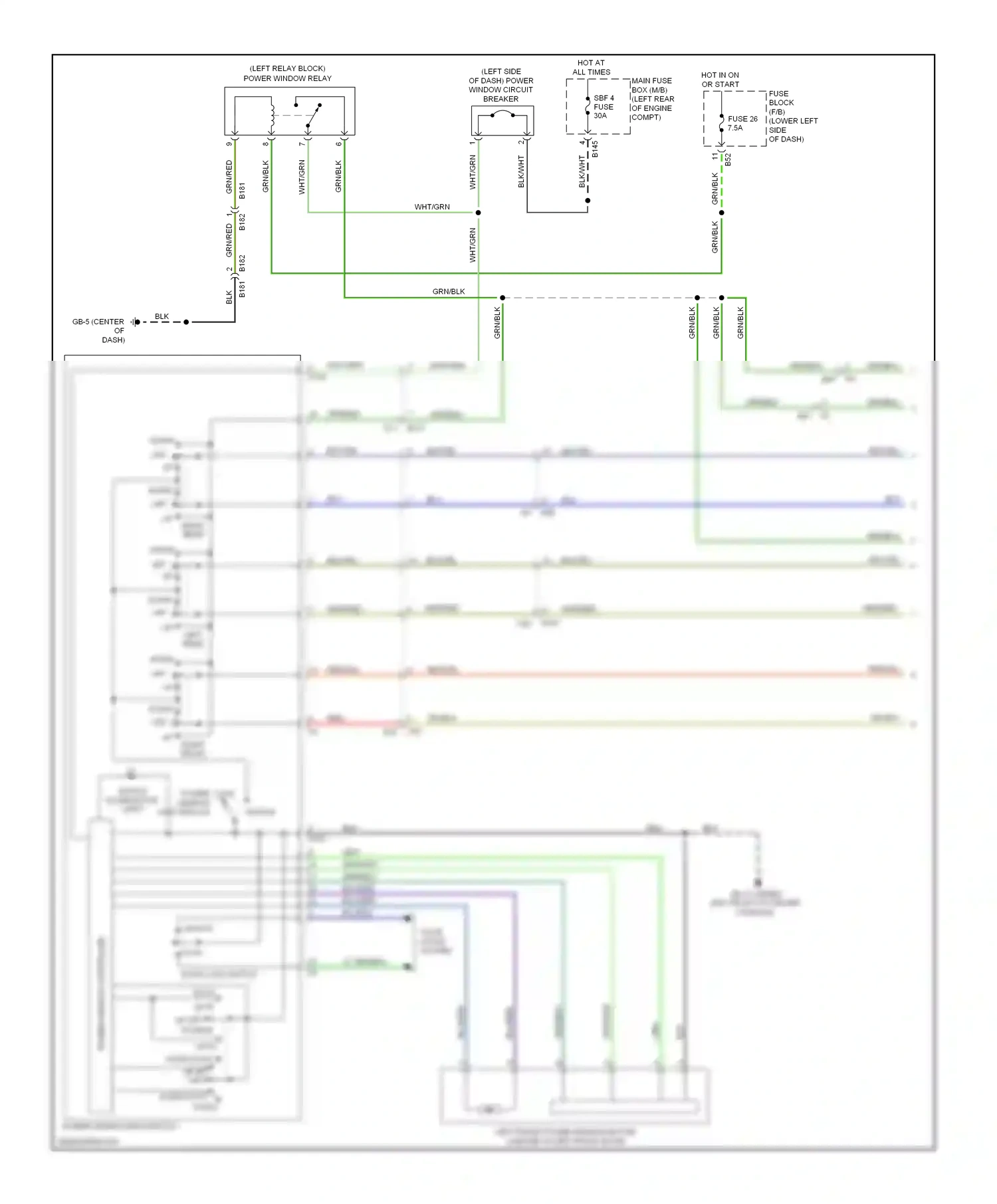 Subaru XV GP (2011-2016) down/ auto down wiring diagram  (1 of 1)