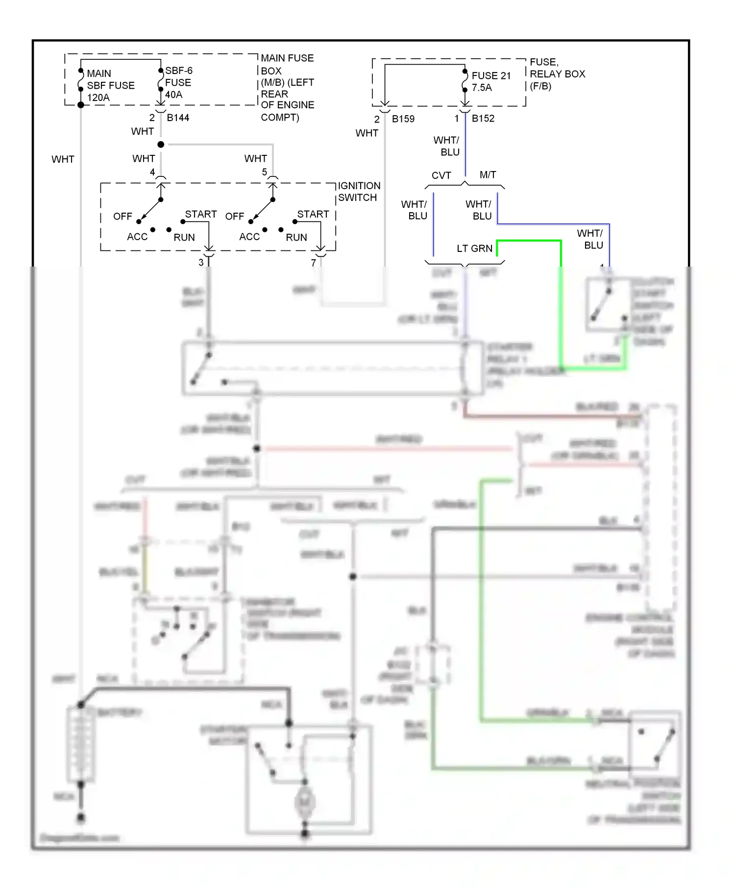 Subaru XV GP (2011-2016) ignition switch wiring diagram  (4 of 5)