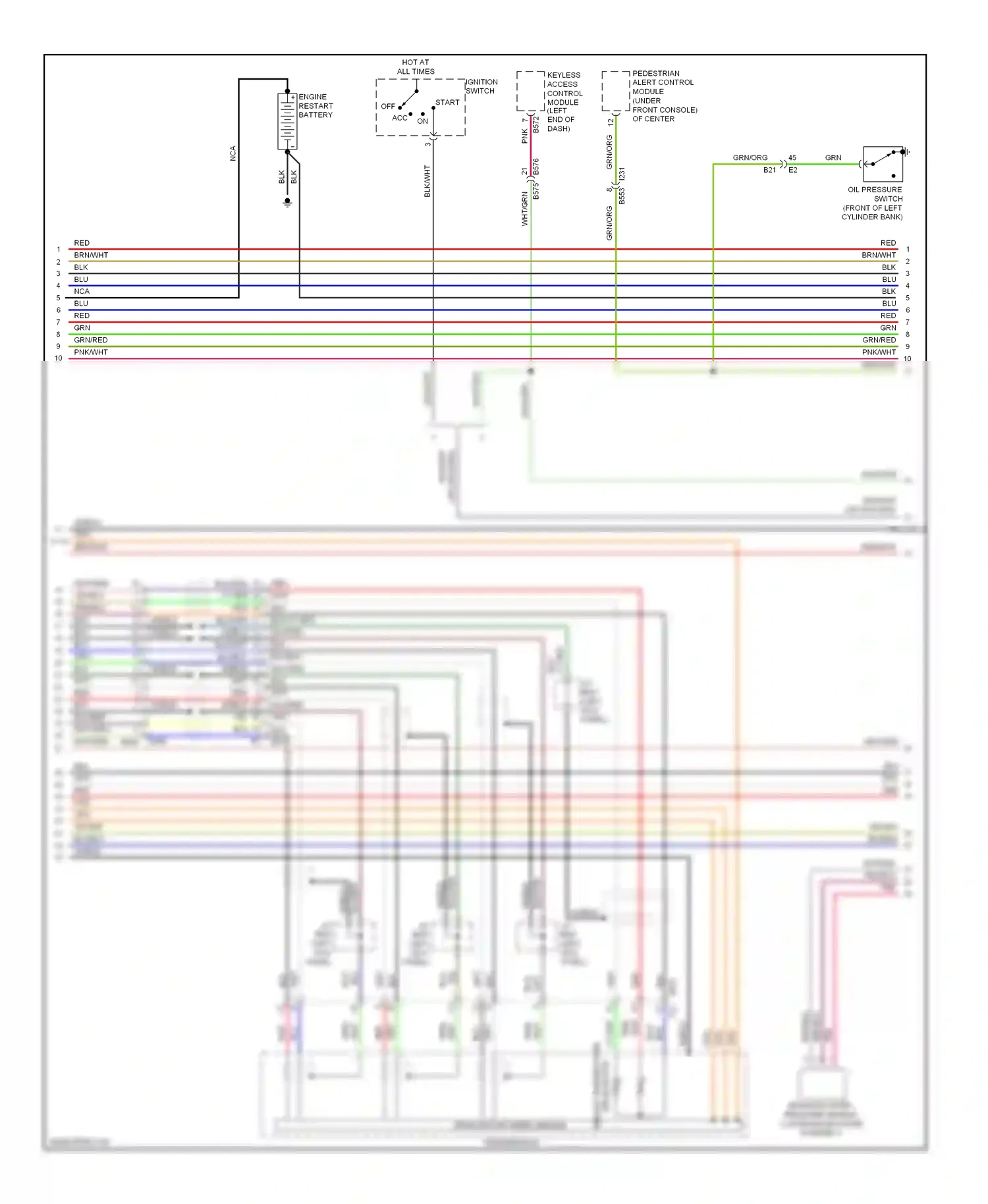 Subaru XV GP (2011-2016) keyless access control module wiring diagram  (2 of 2)
