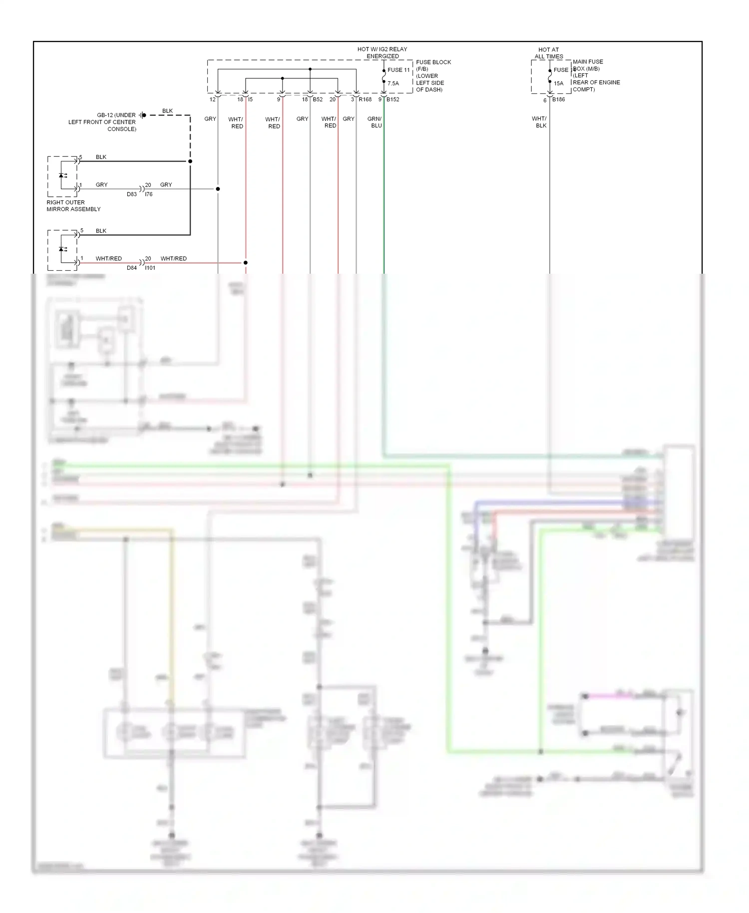 Subaru XV GP (2011-2016) left outer mirror assembly wiring diagram  (1 of 7)