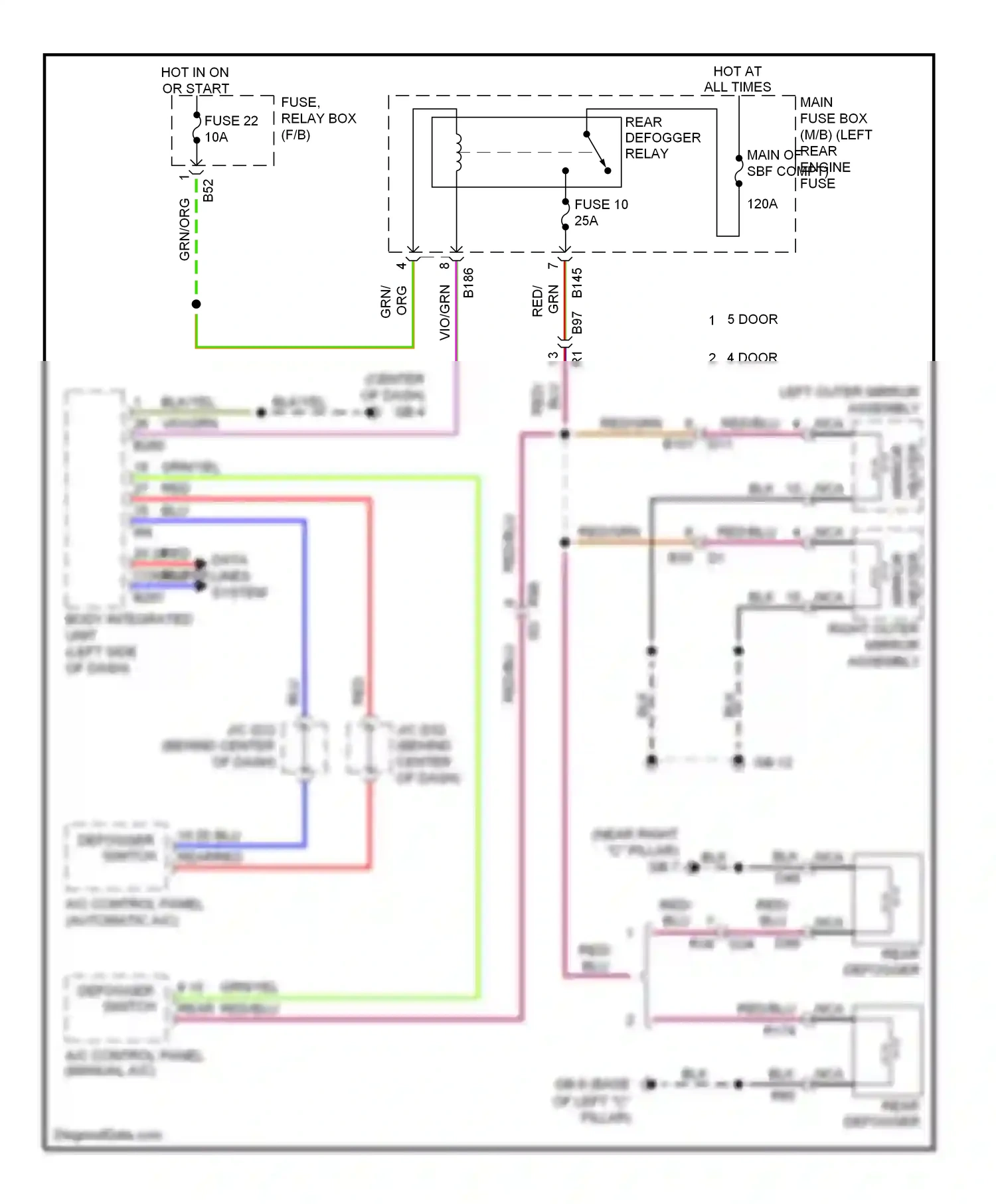 Subaru XV GP (2011-2016) left outer mirror assembly wiring diagram  (5 of 7)