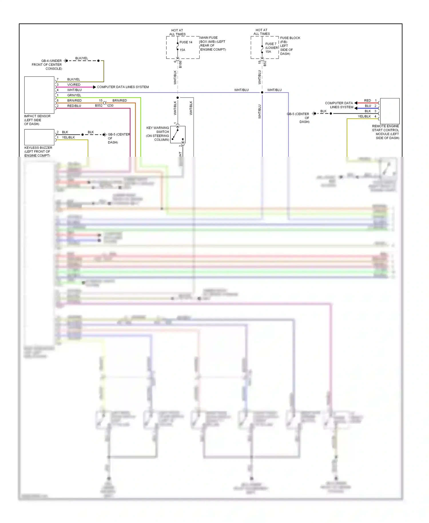 Subaru XV GP (2011-2016) range switch wiring diagram  (2 of 2)