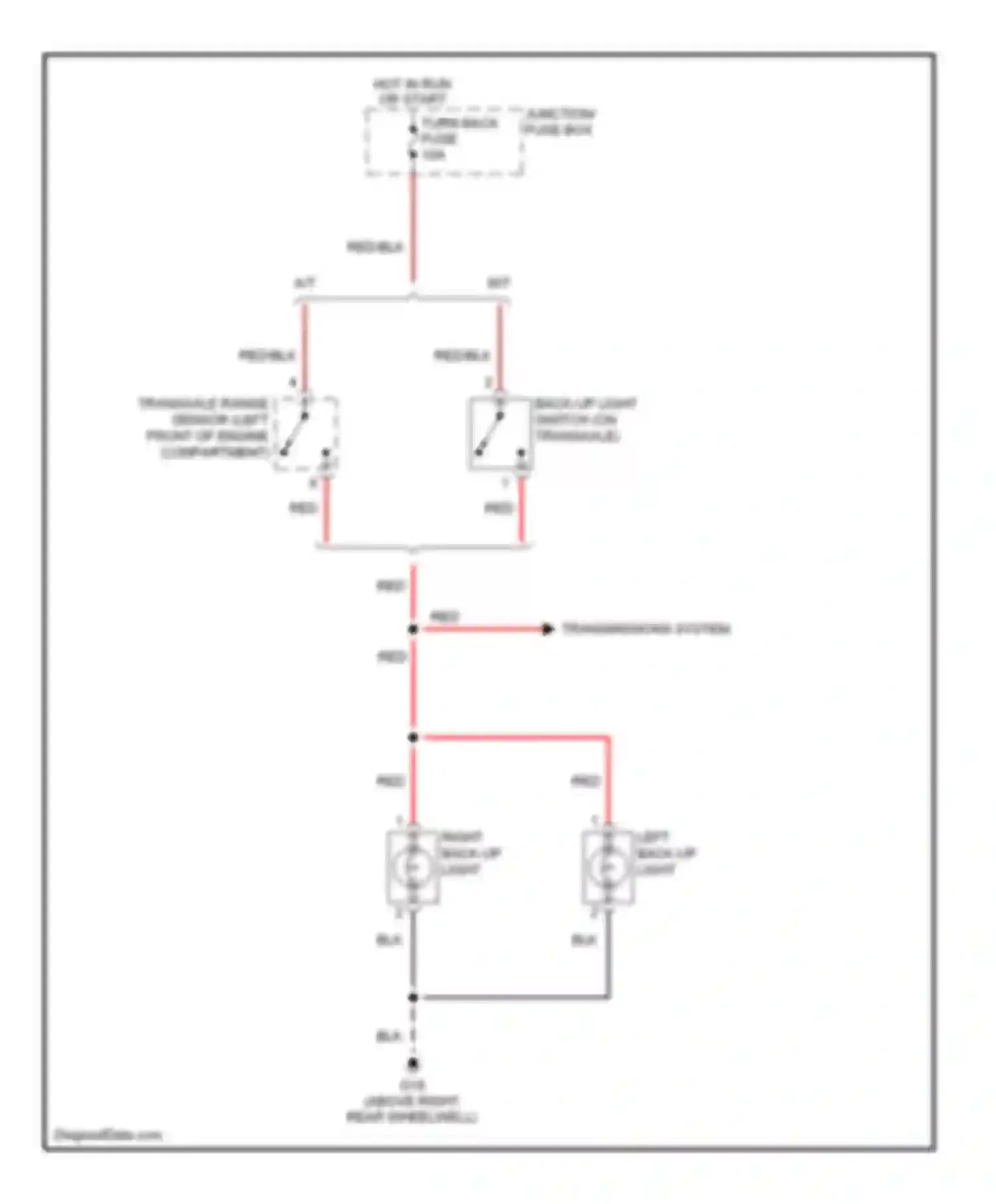 Aerio Suzuki I (2001-2007): Back-up lamps circuit
