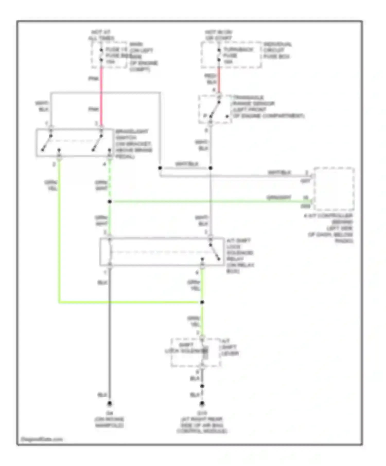 Aerio Suzuki I (2001-2007): Shift interlock circuit, without cruise control