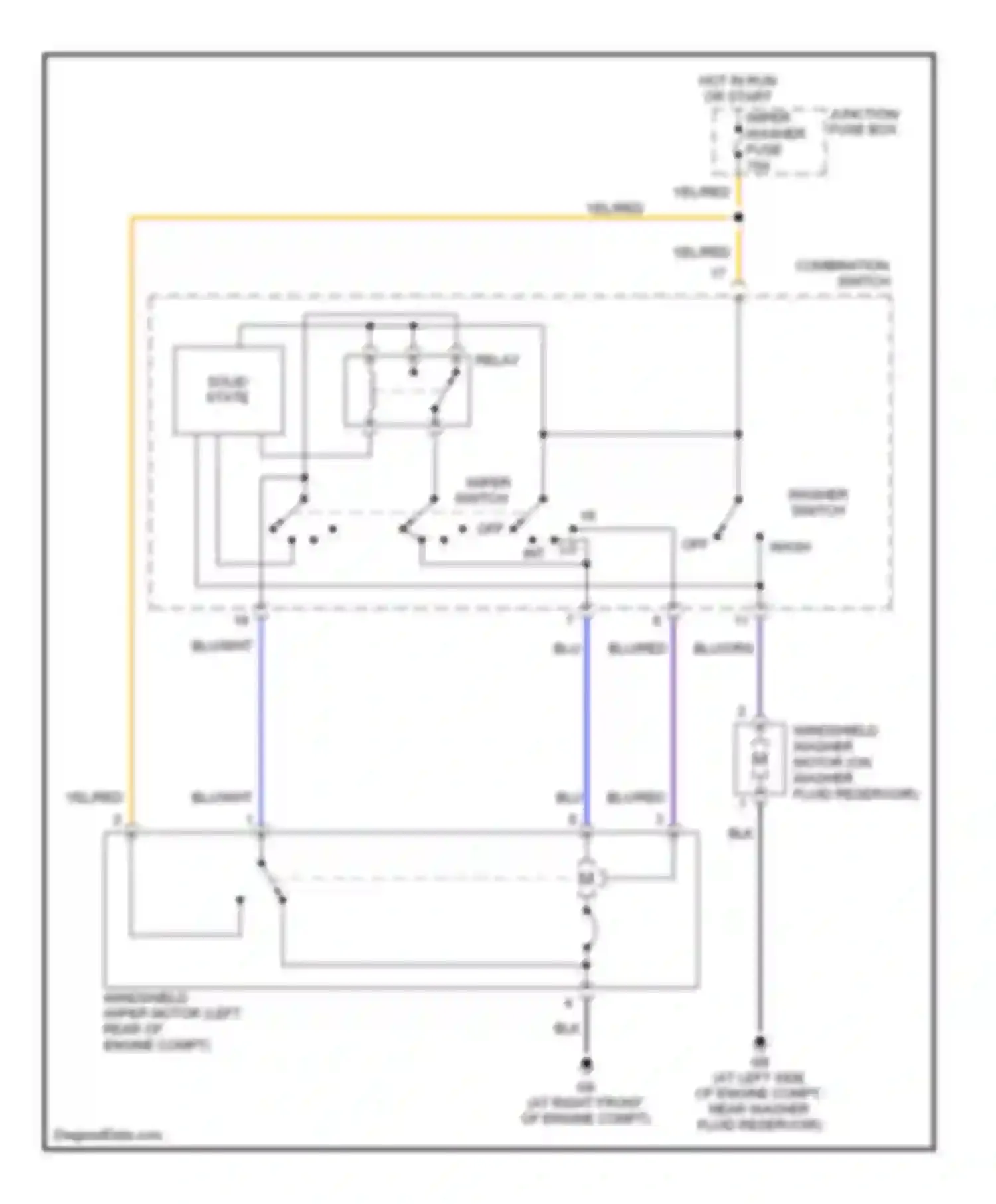Aerio Suzuki I (2001-2007): Front wiper/washer circuit