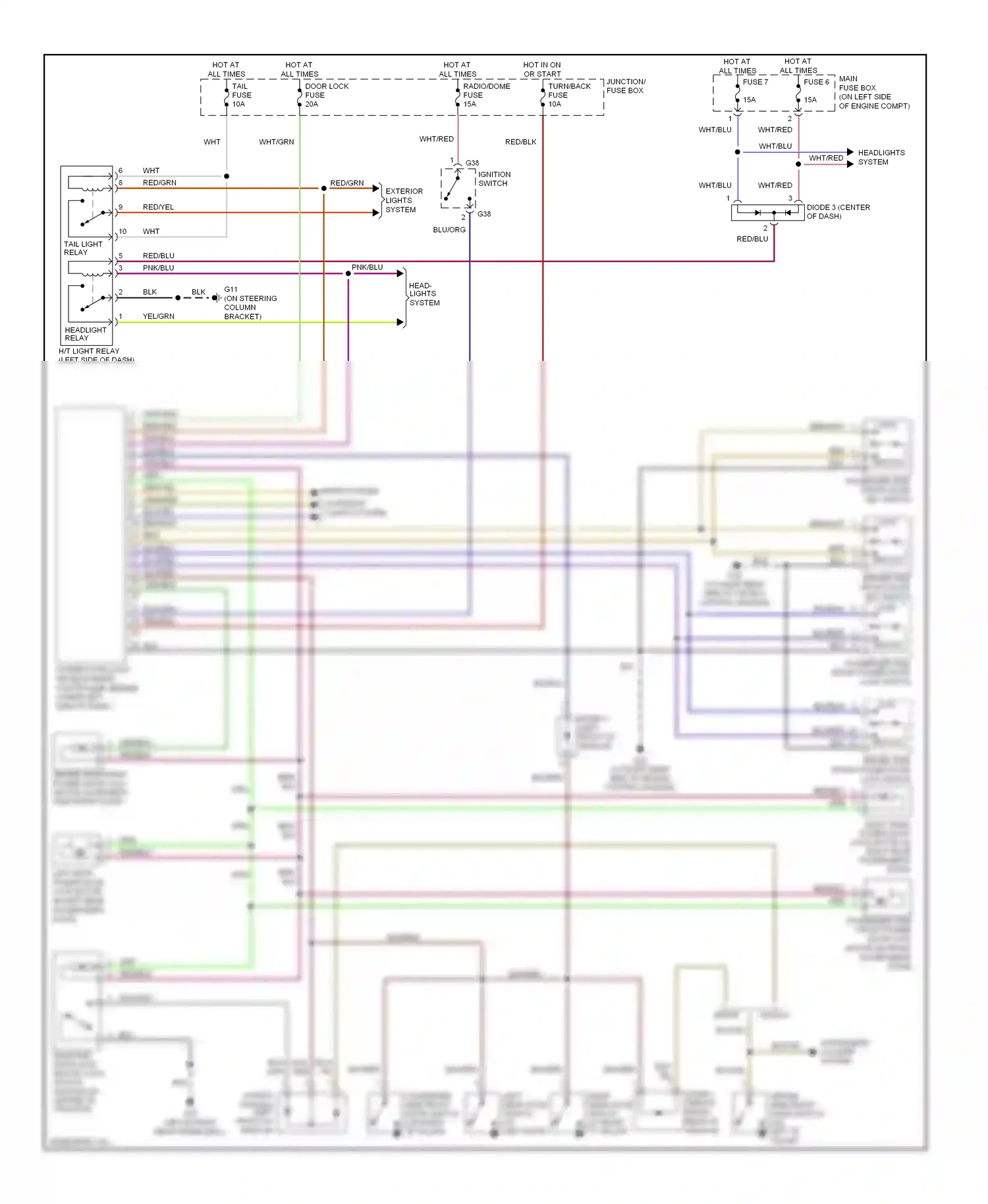 Wiring diagram headlight relay for Suzuki Aerio I (2001-2007) (1 of 1)