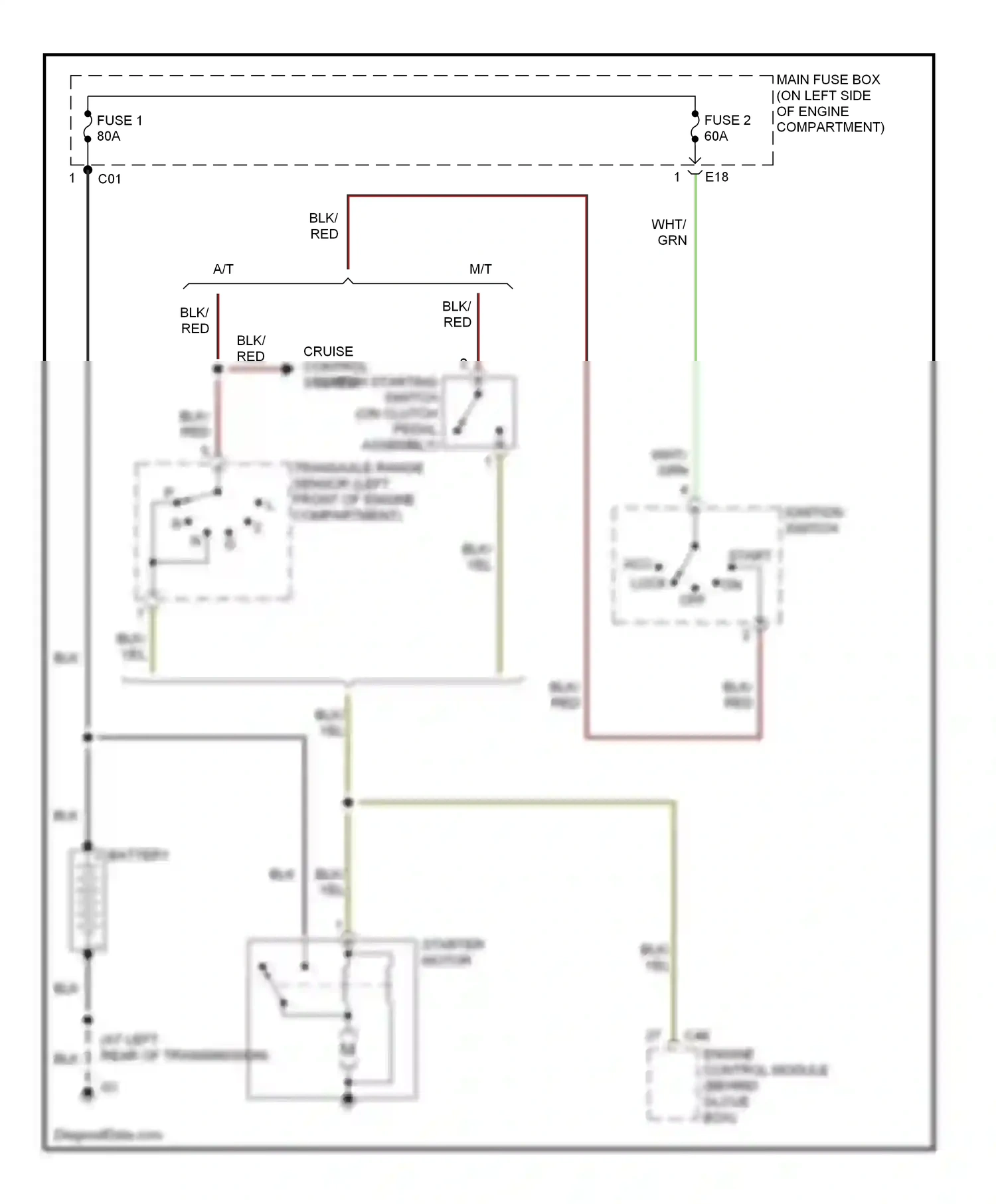 Wiring diagram ignition switch for Suzuki Aerio I (2001-2007) (3 of 3)