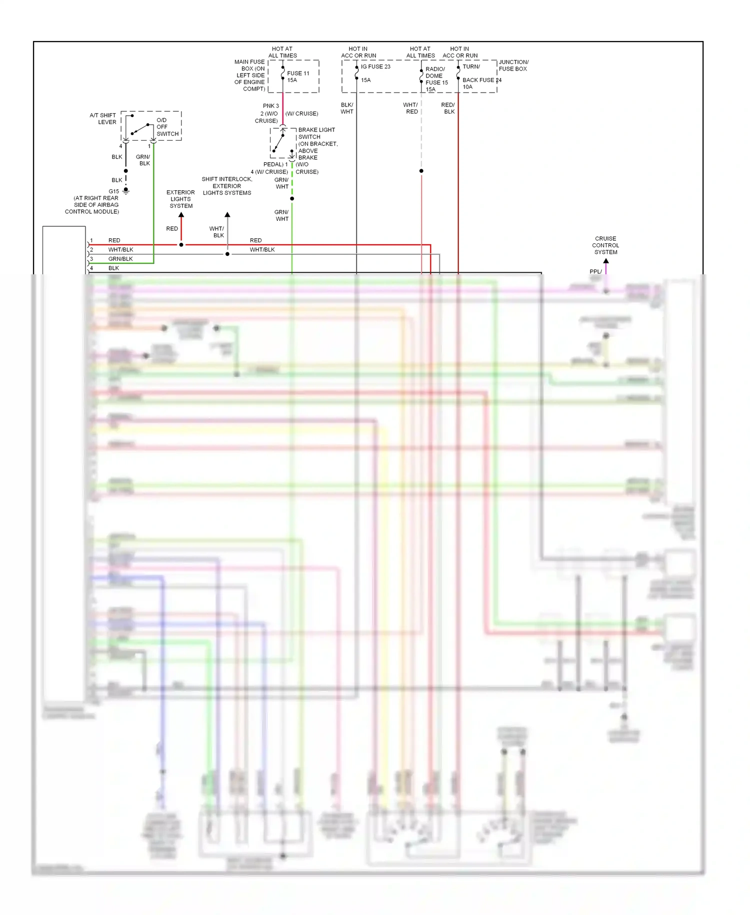 Suzuki Aerio I (2001-2007) transaxle range sensor (left front of engine compt) wiring diagram  (2 of 2)