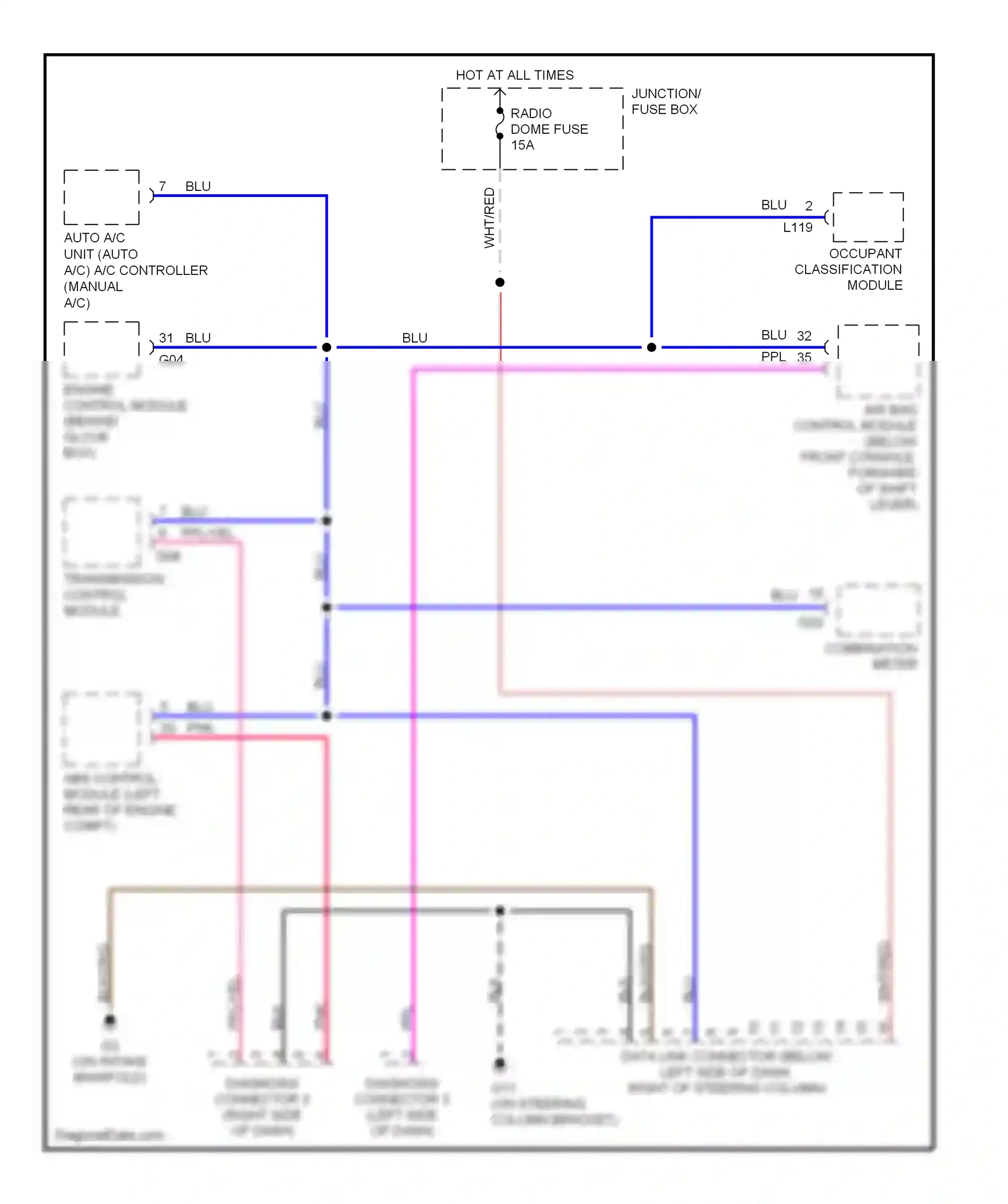 Wiring diagram transmission control module for Suzuki Aerio I (2001-2007) (1 of 4)