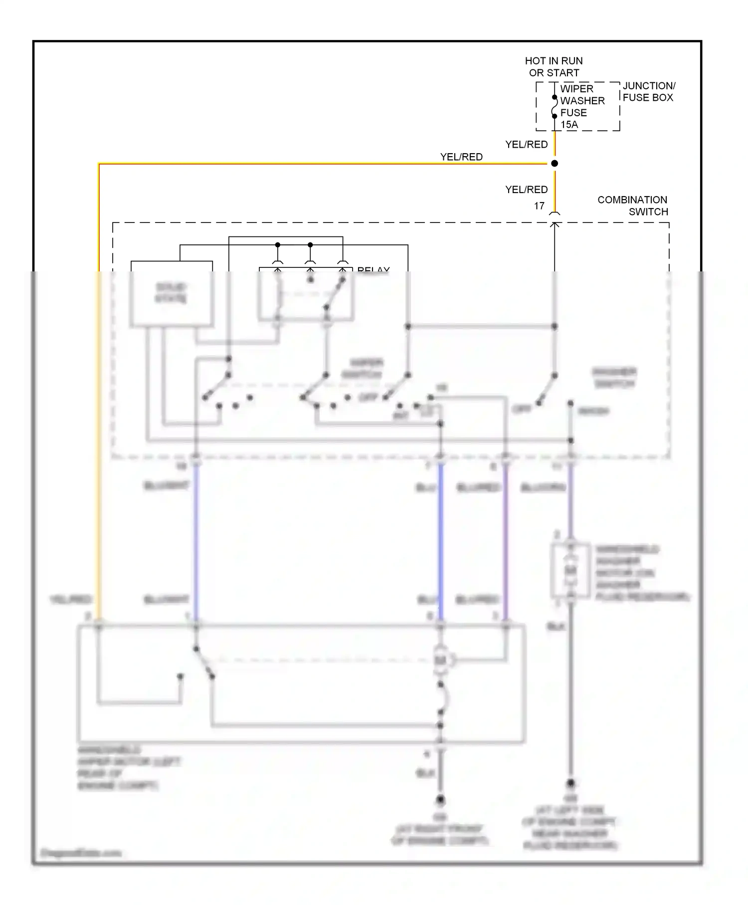 Wiring diagram washer switch for Suzuki Aerio I (2001-2007) (1 of 1)
