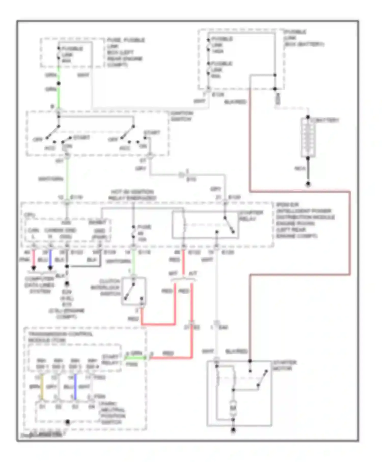 Equator Suzuki I (2008-2012): 4.0l, starting circuit, without clutch interlock cancel system