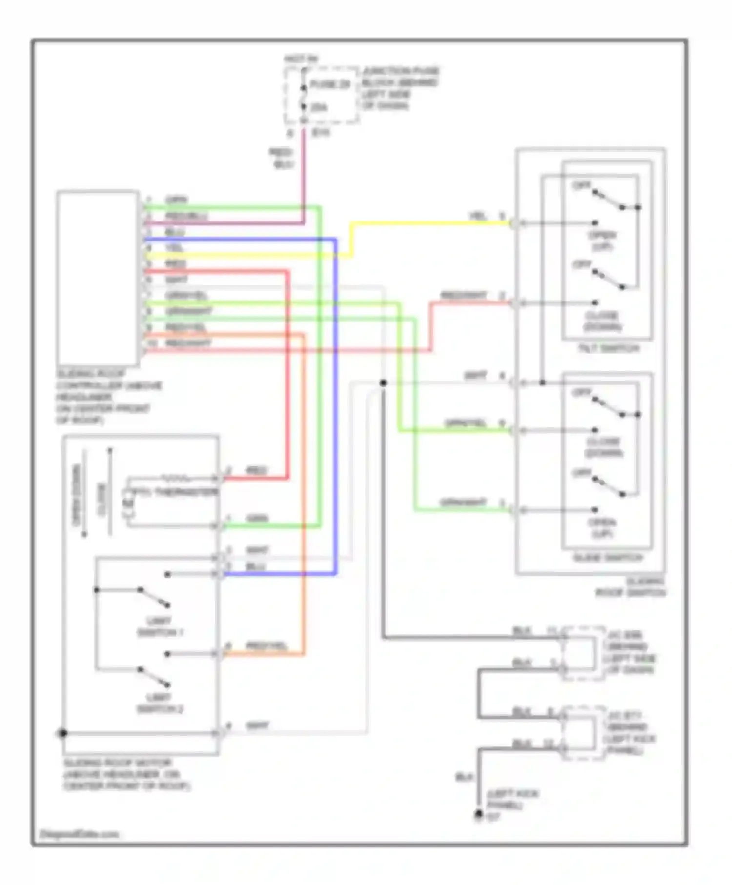 Esteem Suzuki I (1995-2004): Power top/sunroof circuits