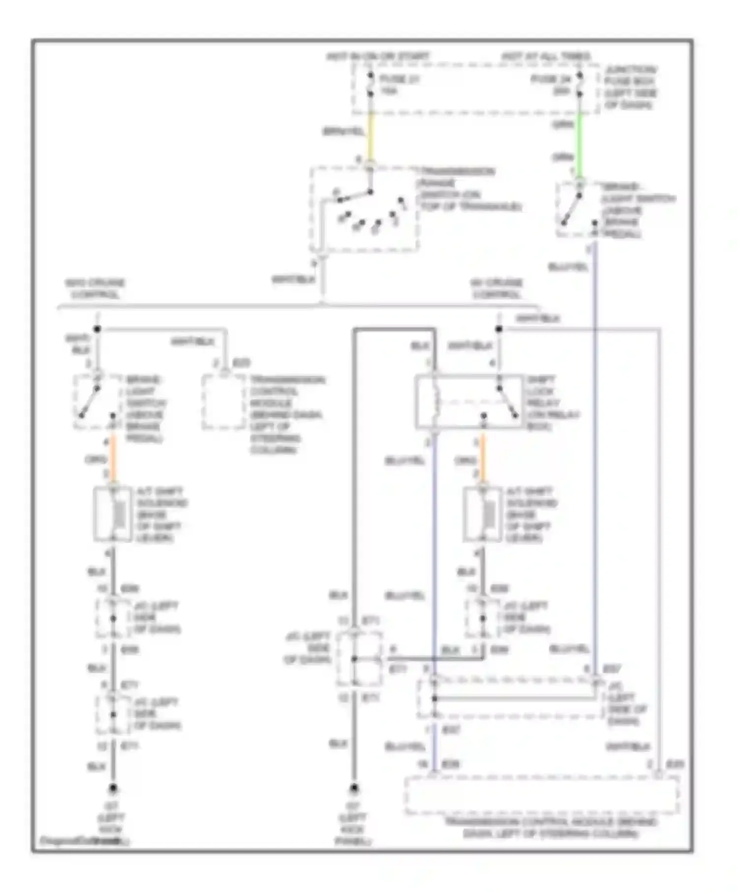 Esteem Suzuki I (1995-2004): Shift interlock circuit