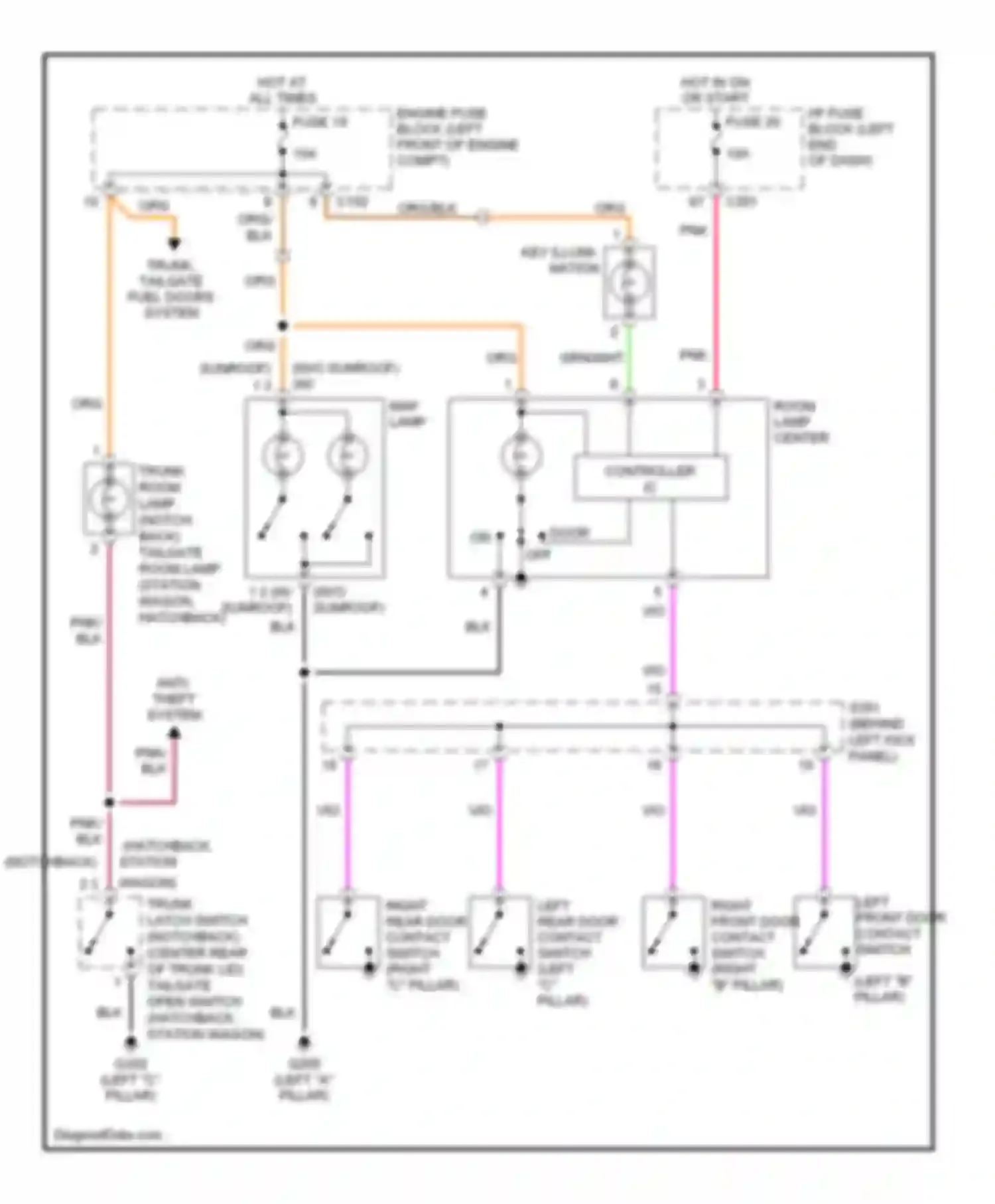 Forenza Suzuki I (2003-2008): Courtesy lamps circuit