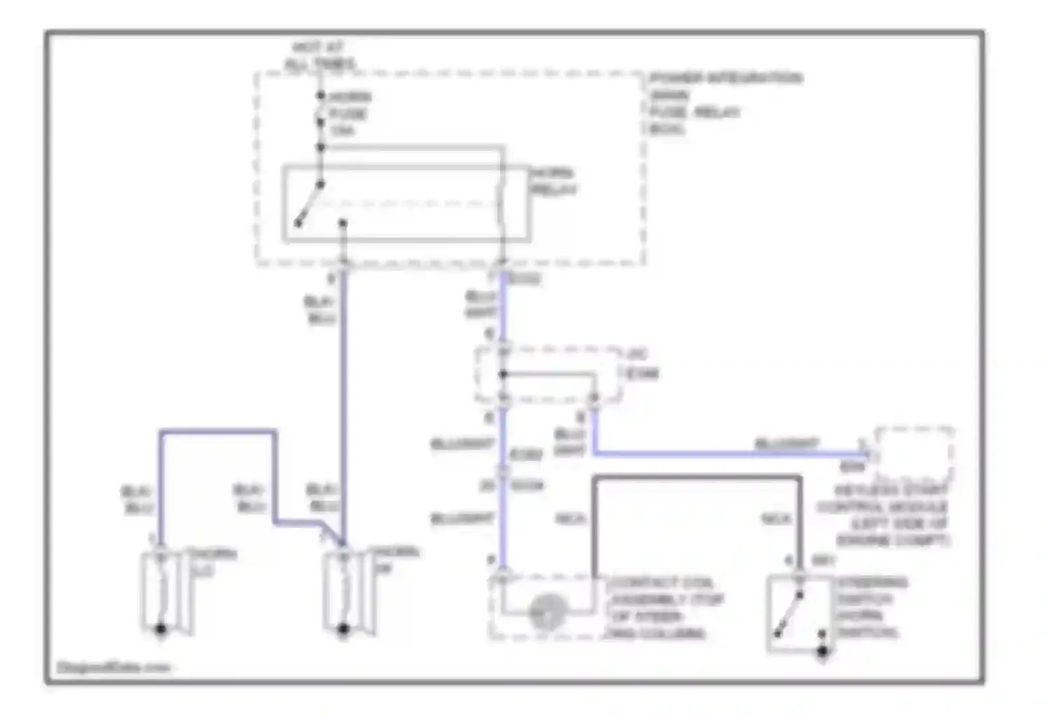 Wiring diagram horn relay for Suzuki Kizashi I (2009-2014) (1 of 2)
